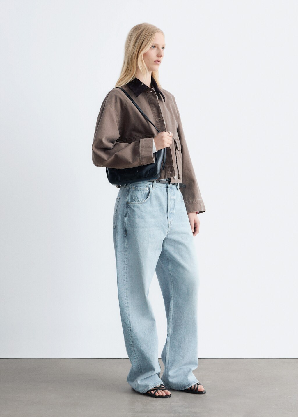 & Other Stories SHORT CORD-COLLAR DENIM JACKET