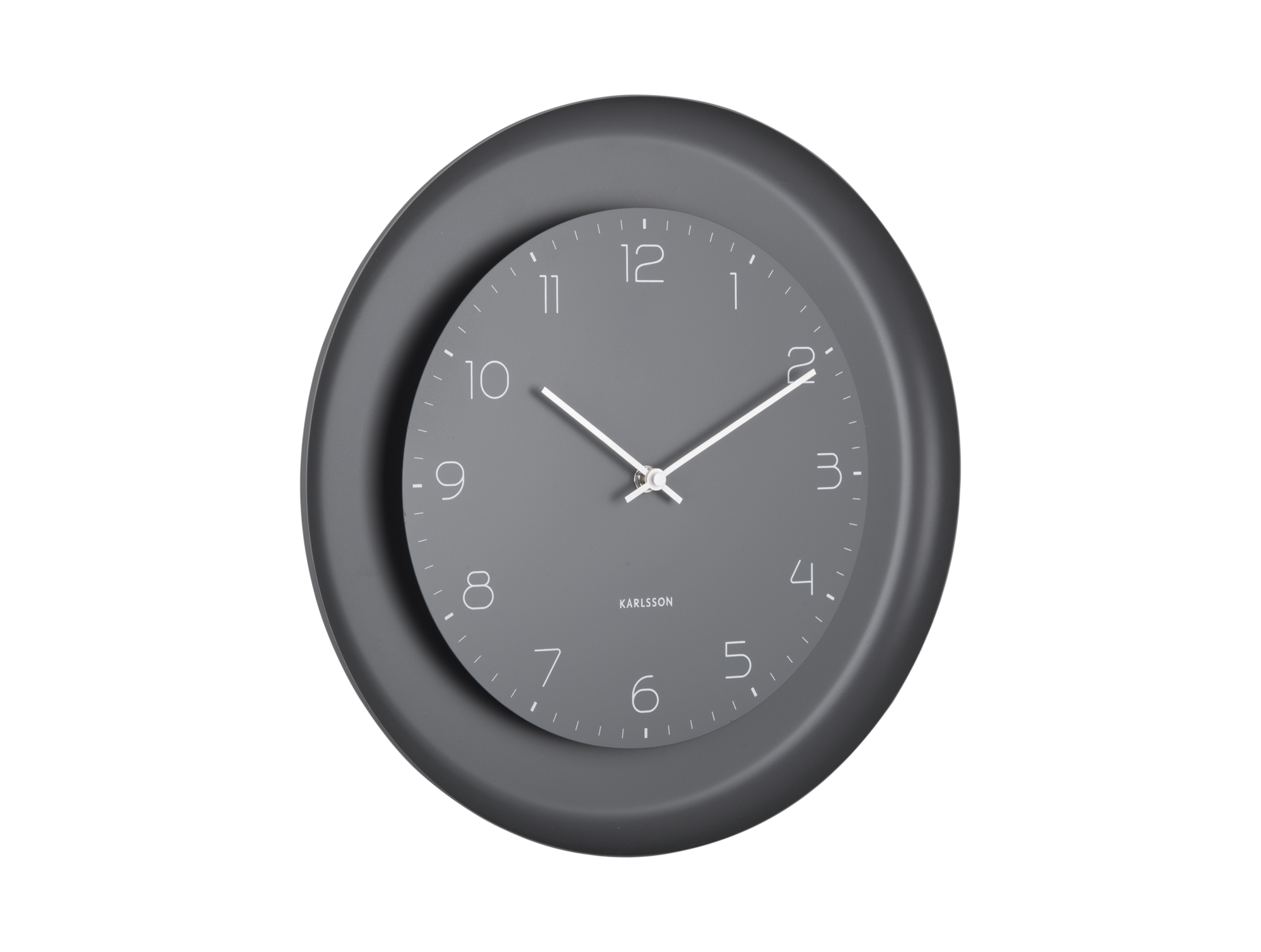 Wall clock Dual Disc metal dark grey