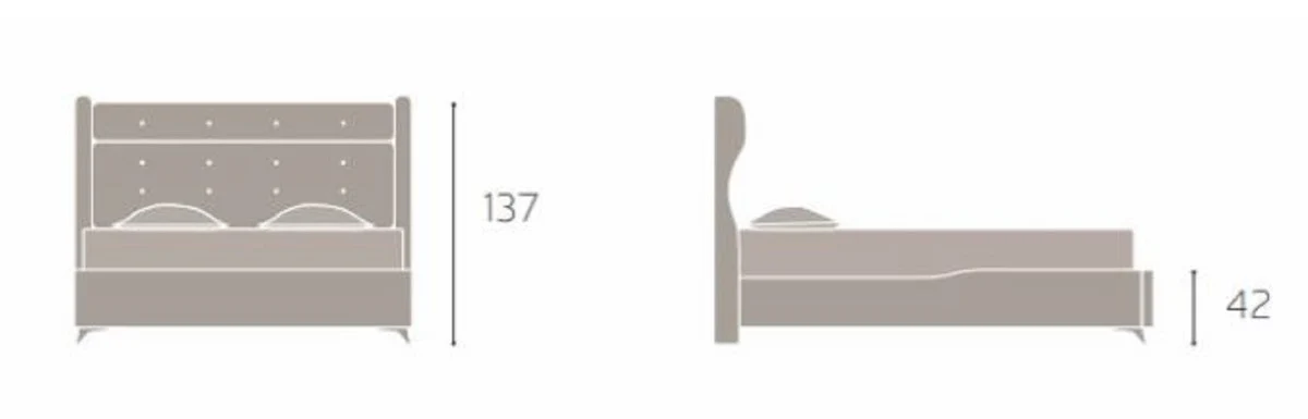 Luxury Double Bed Black / Yellow Gold - Modern Solid Wood Bed - Modern Bedroom & Hotel Furniture - Luxury Collection