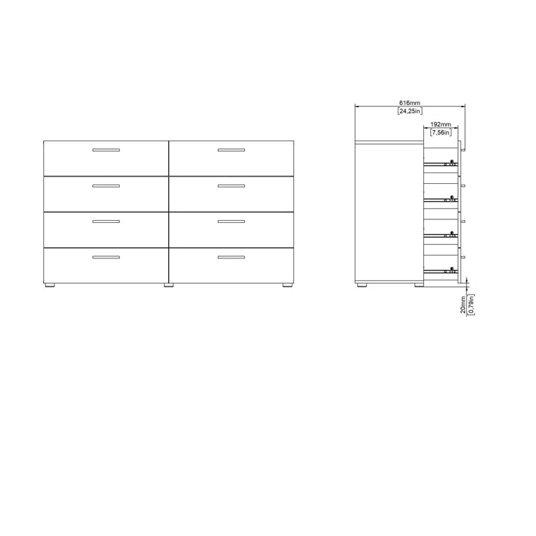 Jantz 8 Drawer 55.12" W Double Dresser