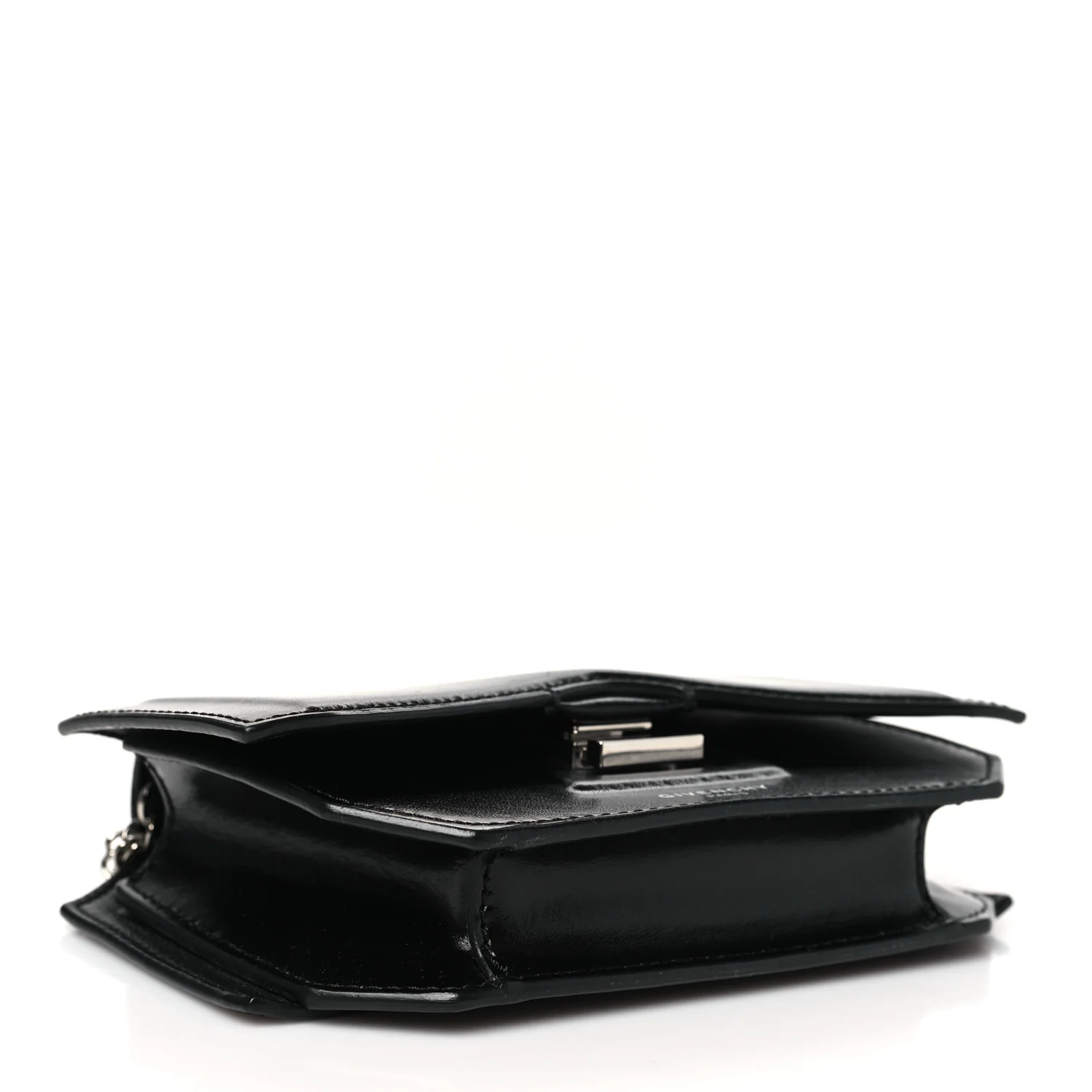 Calfskin Bow Cut Chain Wallet Black - Top Club