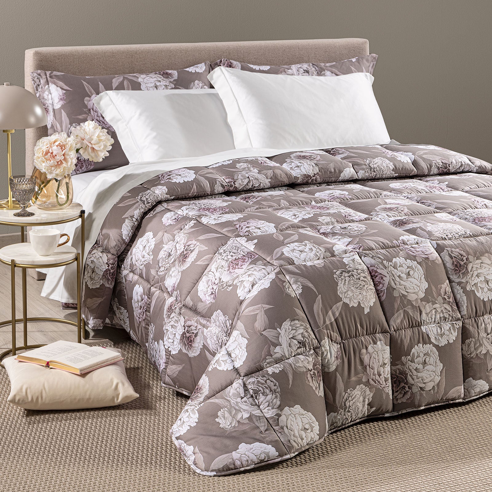 Trapunta In Raso Di Cotone Rosa Bianca Matrimoniale Unica Dreaming