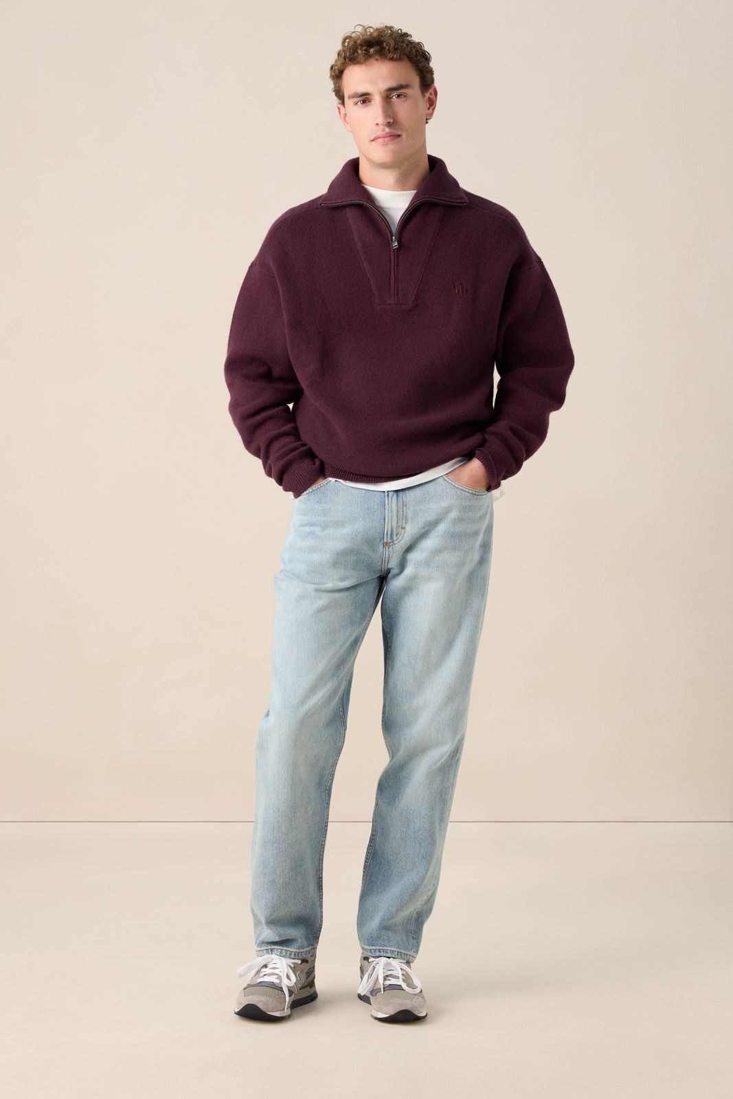 Donkerbruine trui met rits