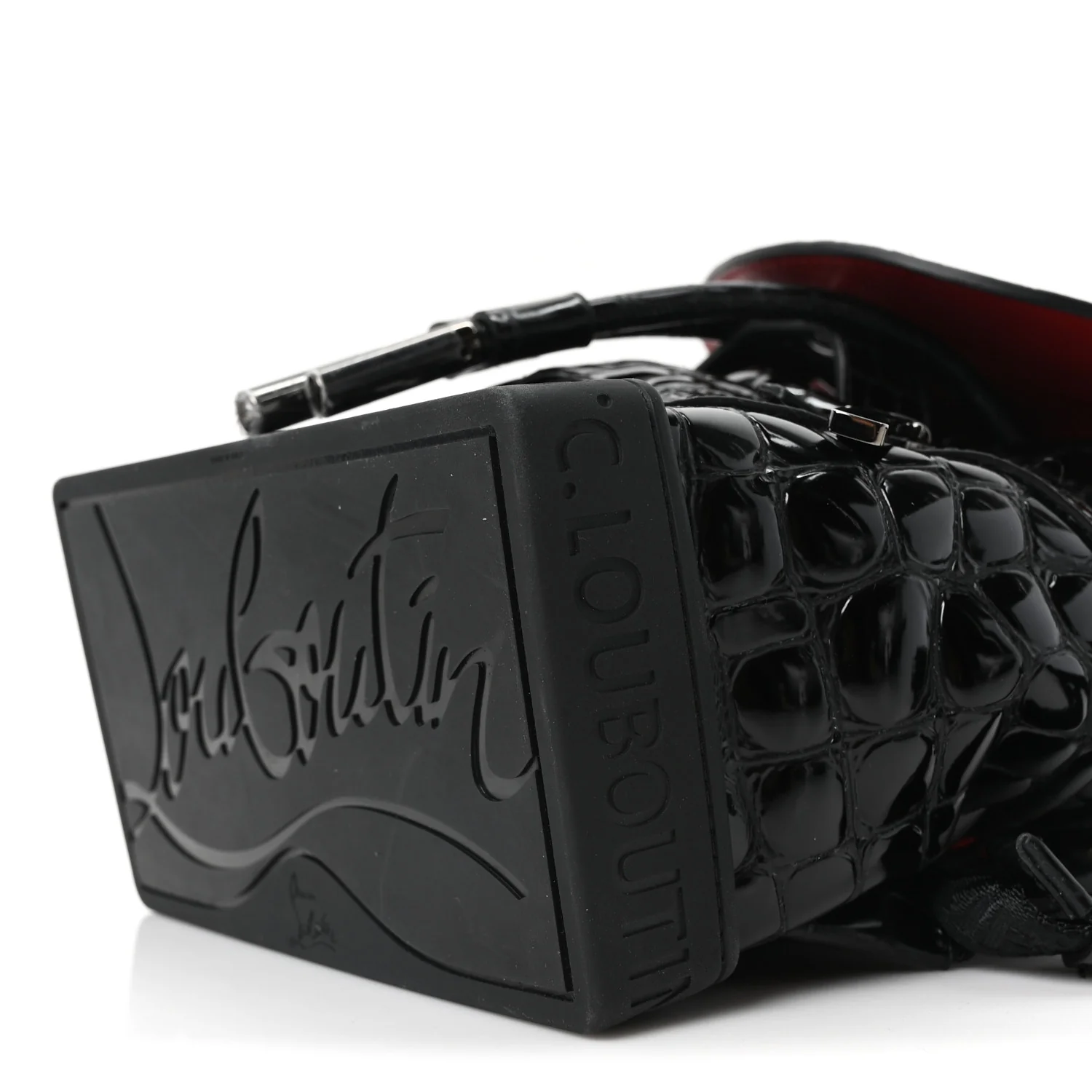 Calfskin Alligator Embossed Small Explorafunk Backpack Black - Top Club