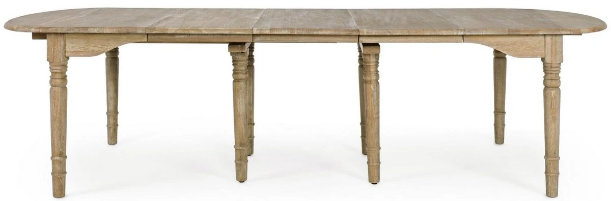 Luxury solid wood dining table natural colors 152-382 x 120 x H. 78 cm - Extendable solid wood kitchen table - Dining room furniture - Kitchen furniture - Solid wood furniture - Luxury furniture