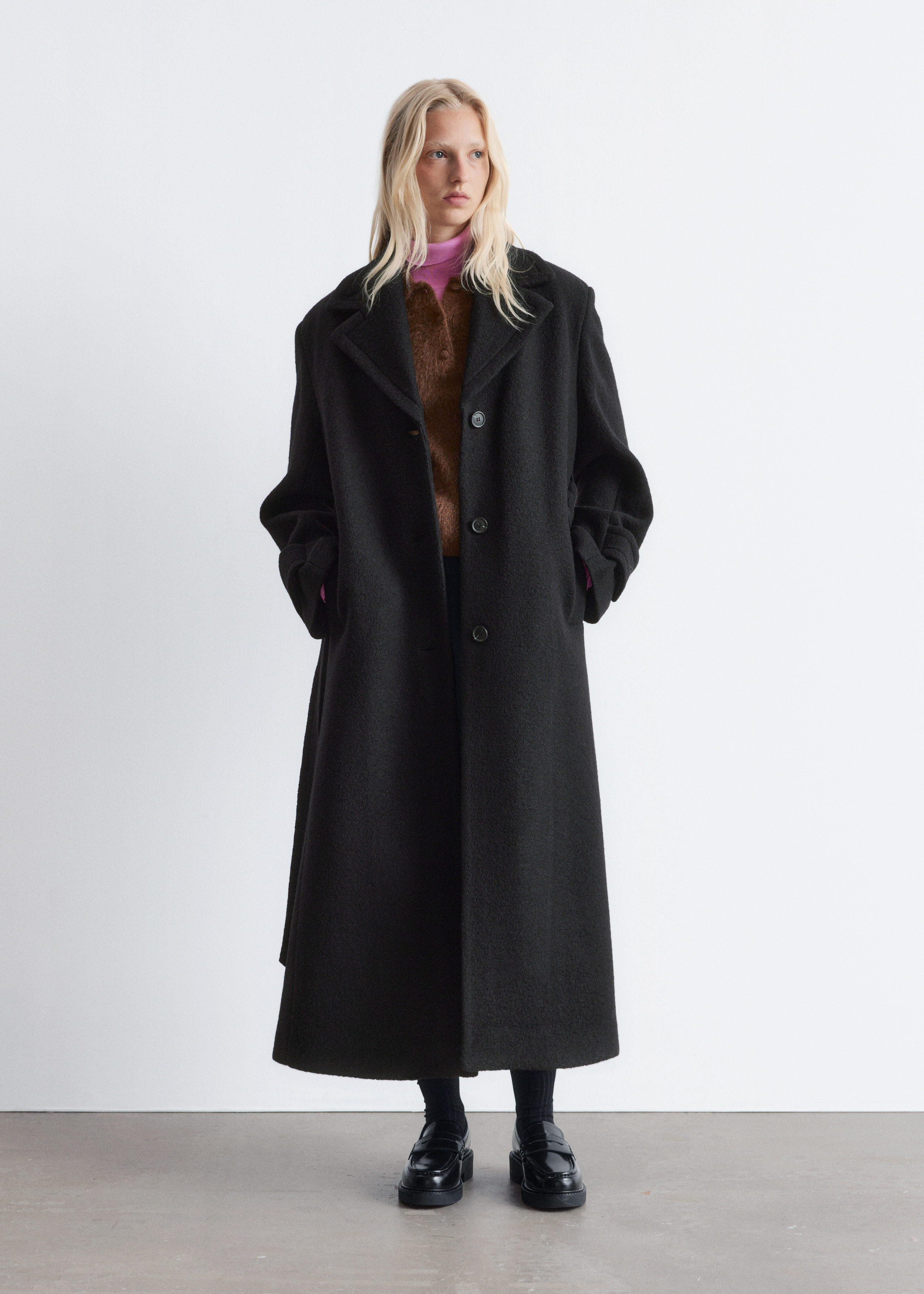 & Other Stories TIE-BELT WOOL COAT