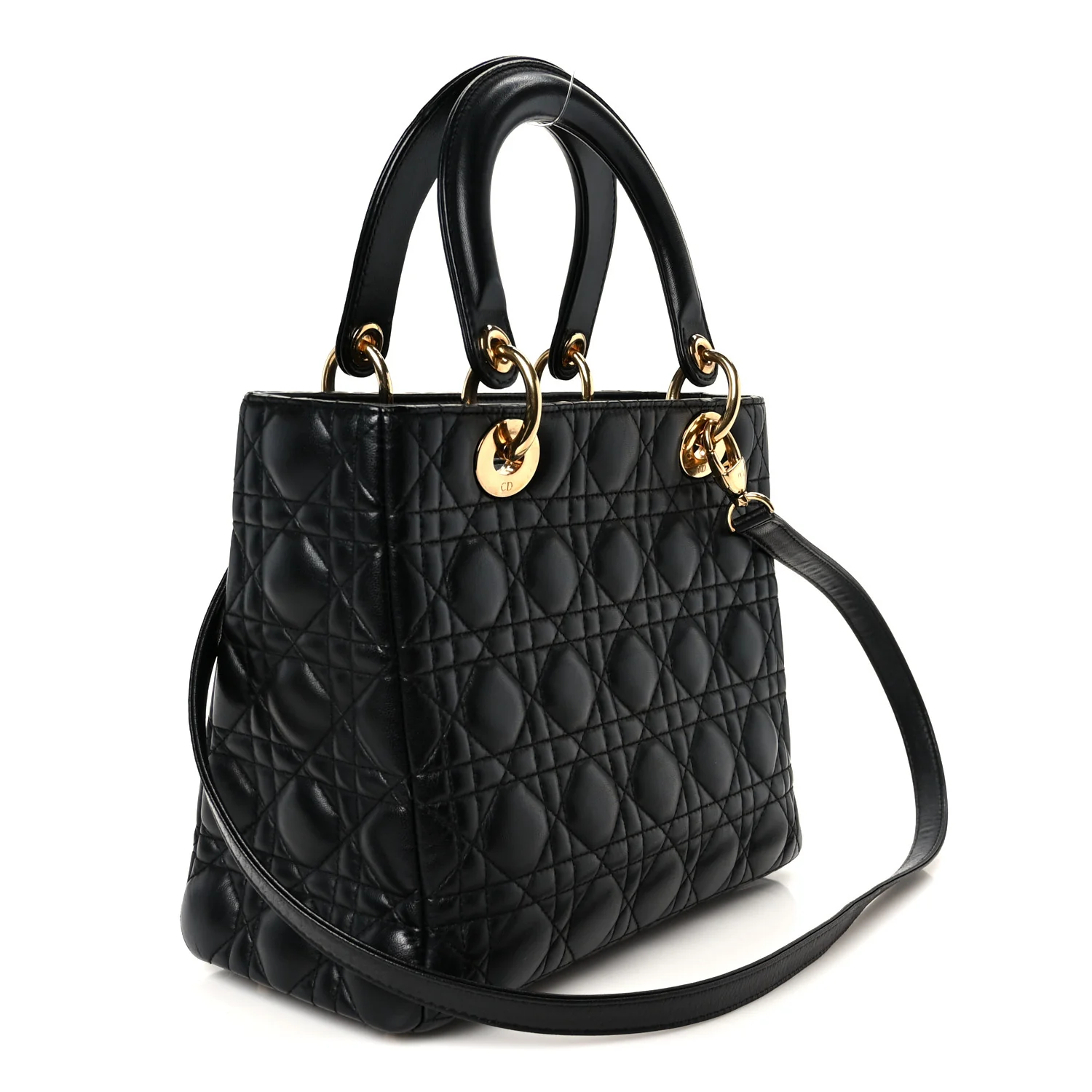 Lambskin Cannage Medium Lady Dior Black - Top Club