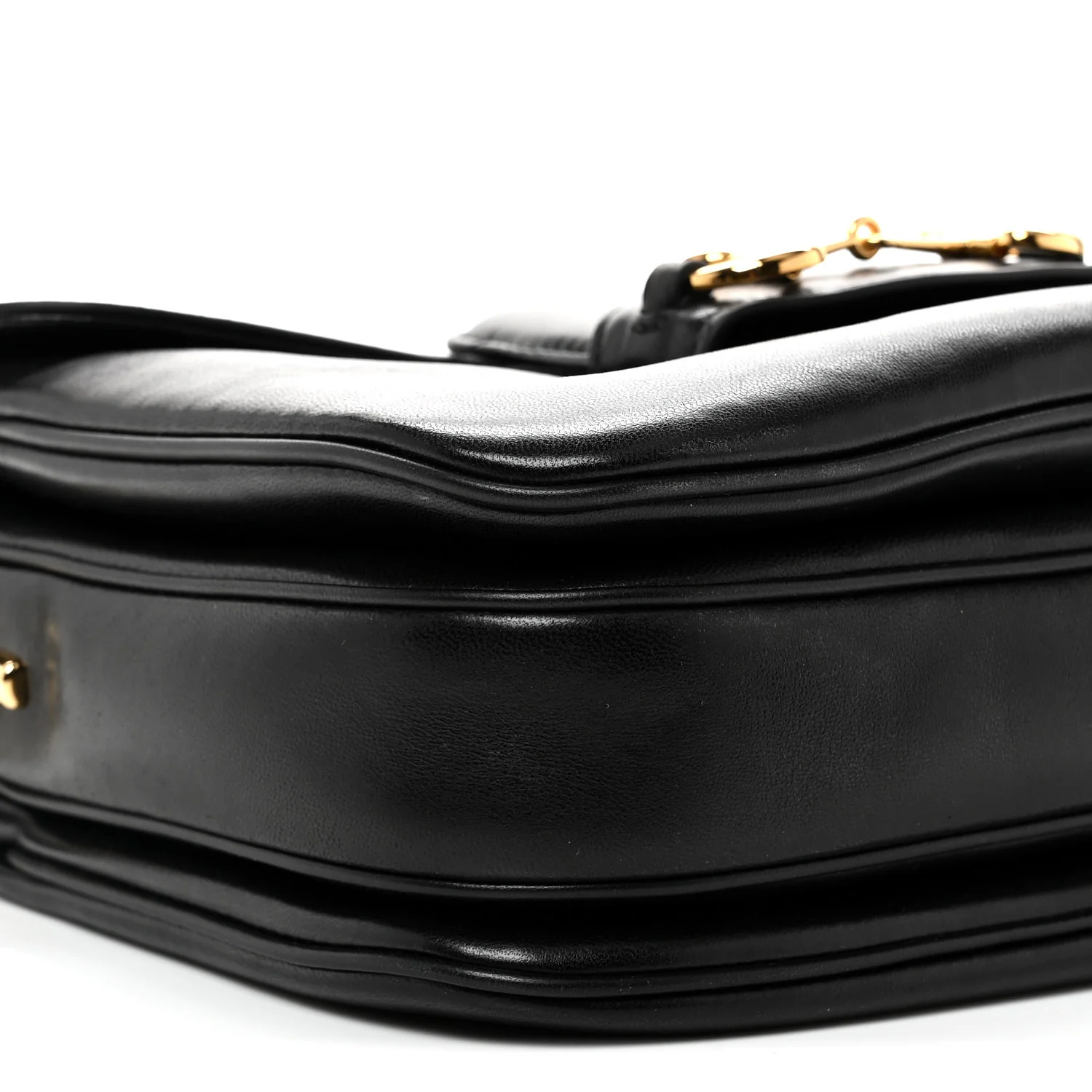 Calfskin Horsebit 1955 Aura Small Shoulder Bag Black - Top Club