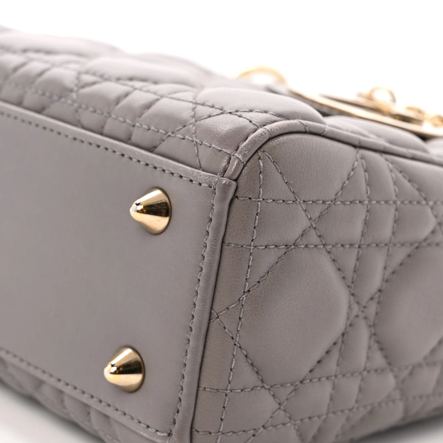 Lambskin Cannage Small Lady Dior Grey - Top Club