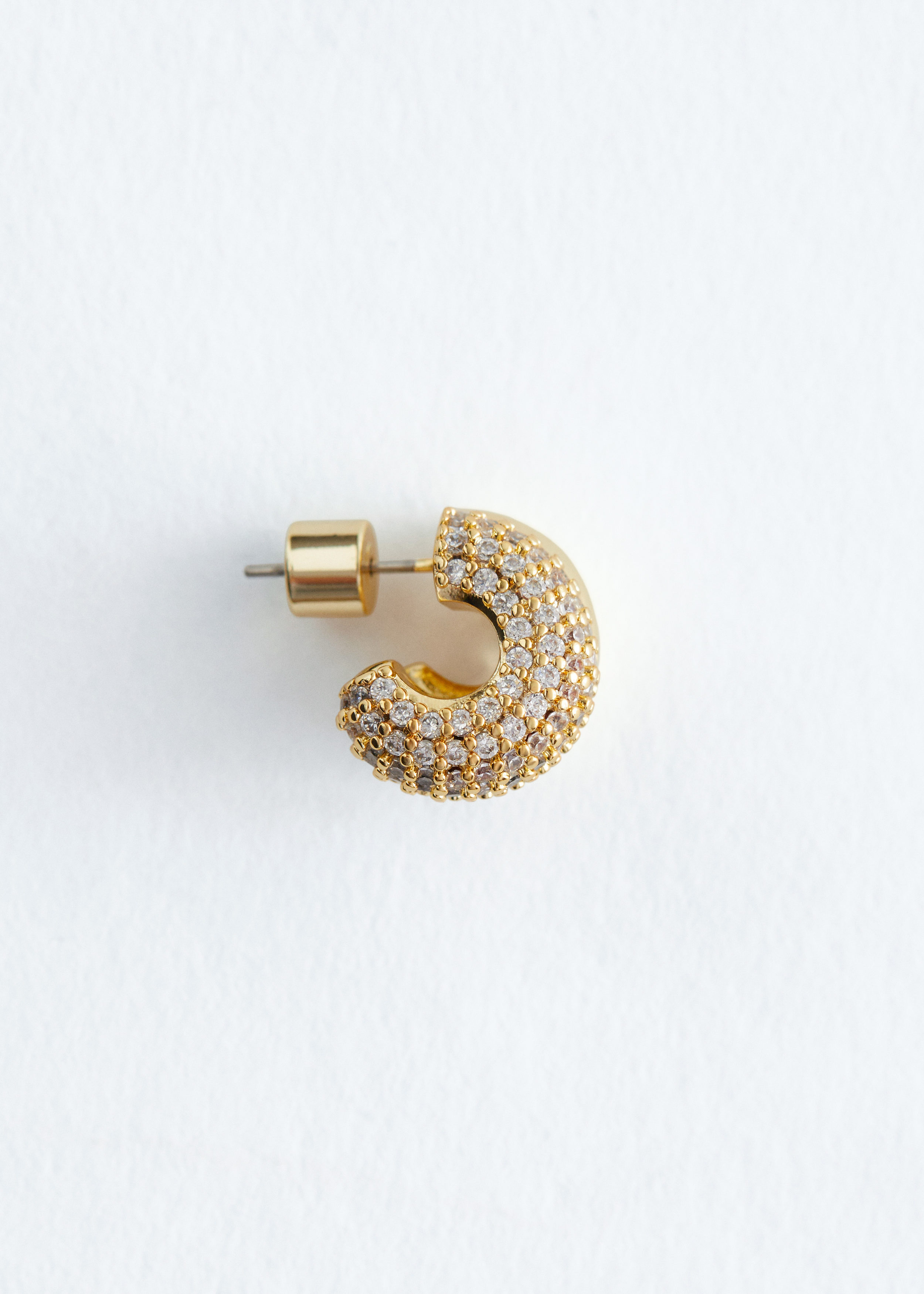 & Other Stories TWO-PART RHINESTONE HOOP EARRINGS