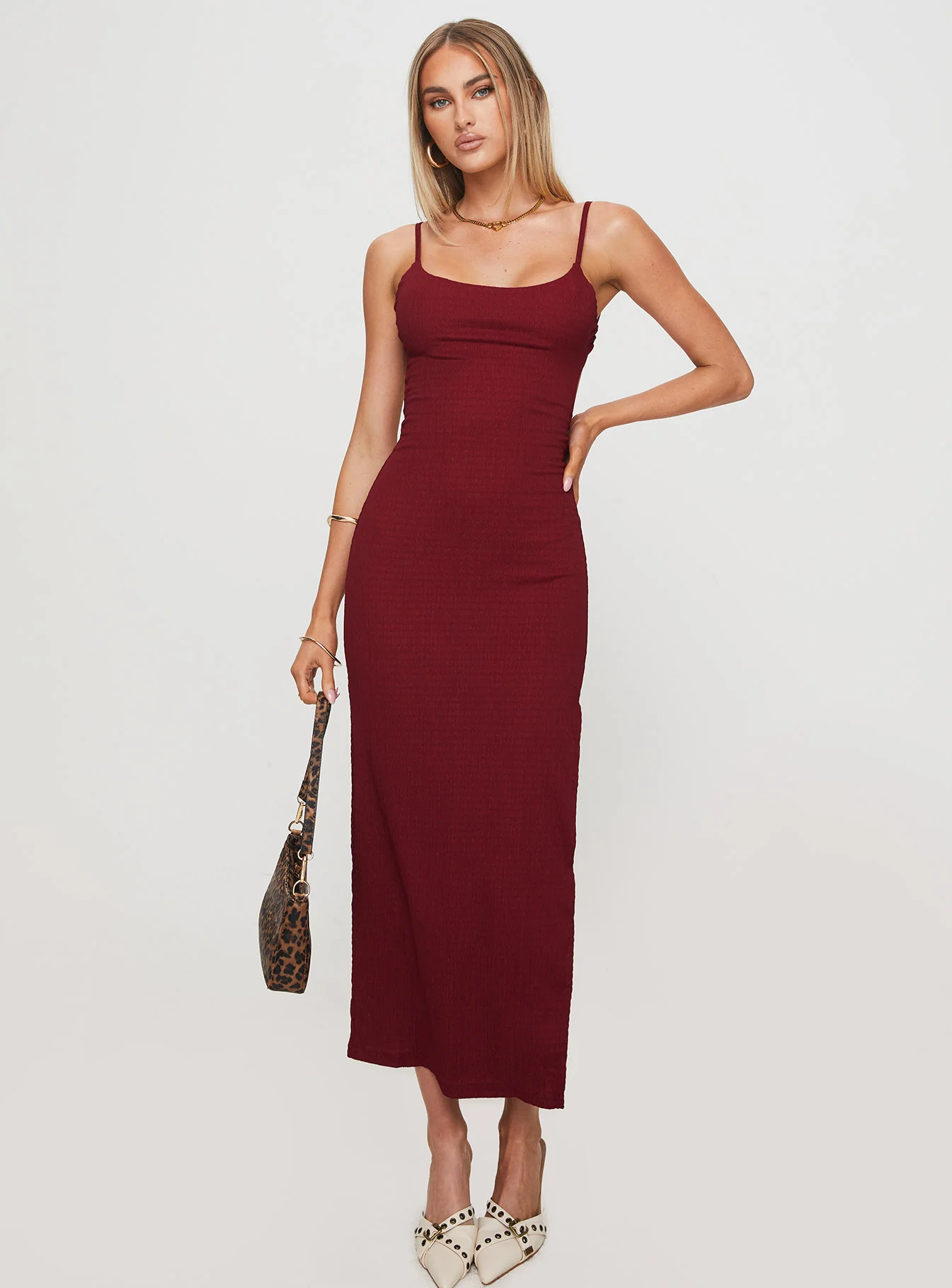 Elestria Maxi Dress Burgundy