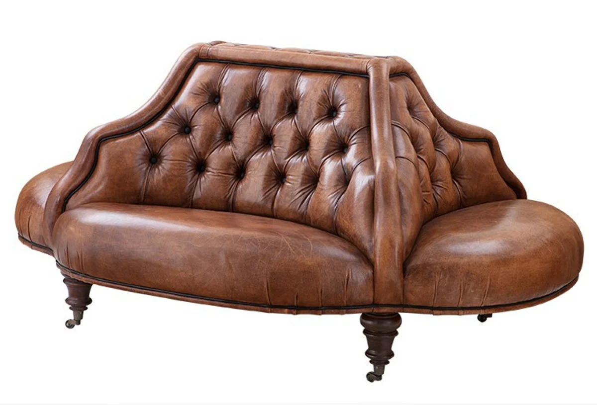 Luxury Real Leather Sofa Vintage Leather Brown 4 Sided - Luxury Hotel Club Sofa