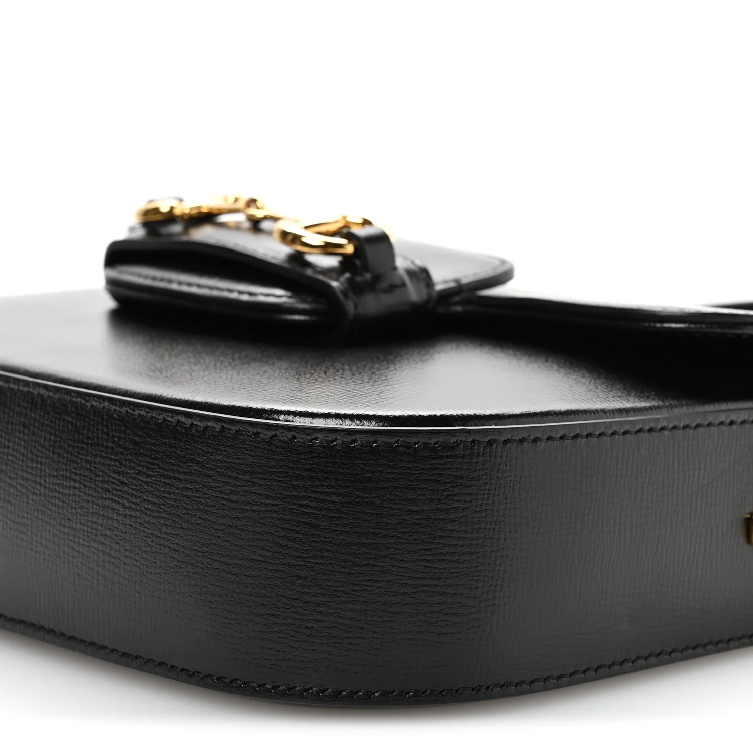 Azalea Calfskin Web Mini Horsebit 1955 Shoulder Bag Black - Top Club