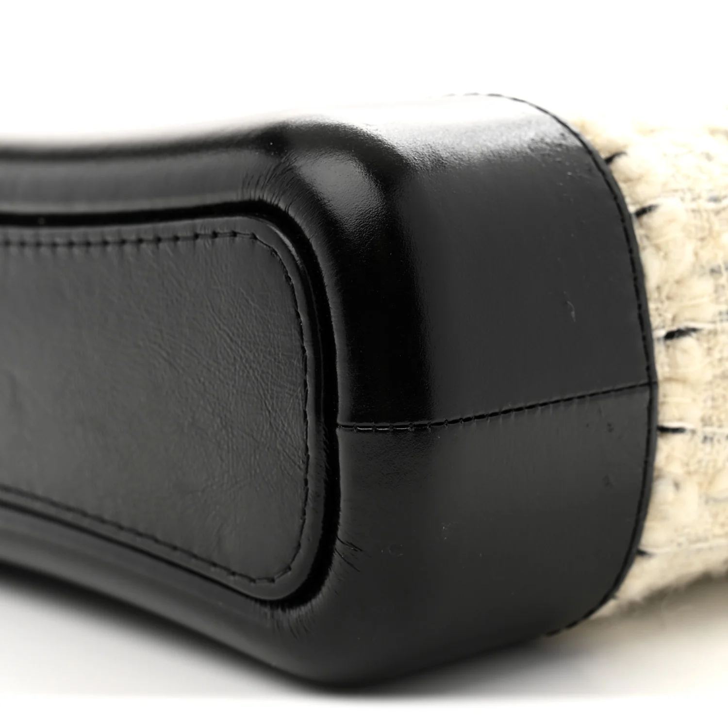 Tweed Calfskin Quilted Small Gabrielle Hobo Ivory Black - Top Club