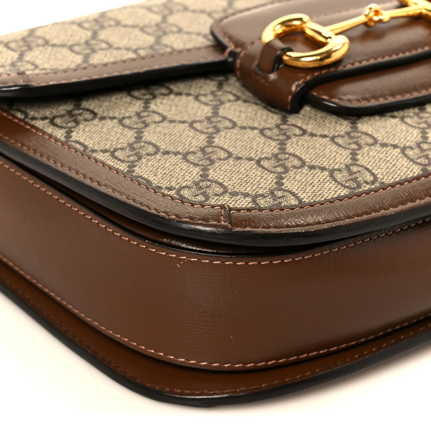 GG Supreme Monogram Horsebit 1955 Shoulder Bag Beige Brown Sugar - Top Club