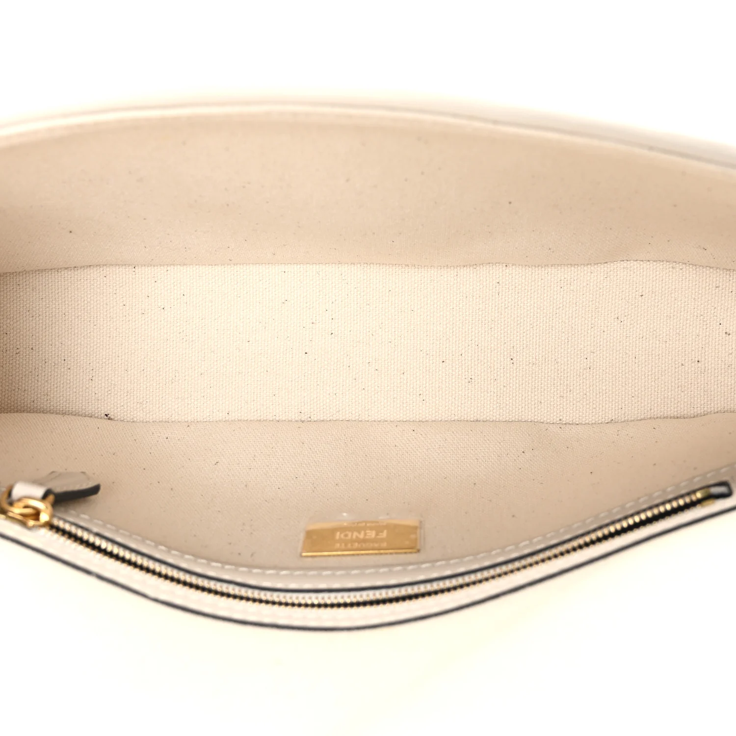Canvas Vitello Seta FF Multicolor Embroidered Baguette Grezzo Multicolor Latte - Top Club