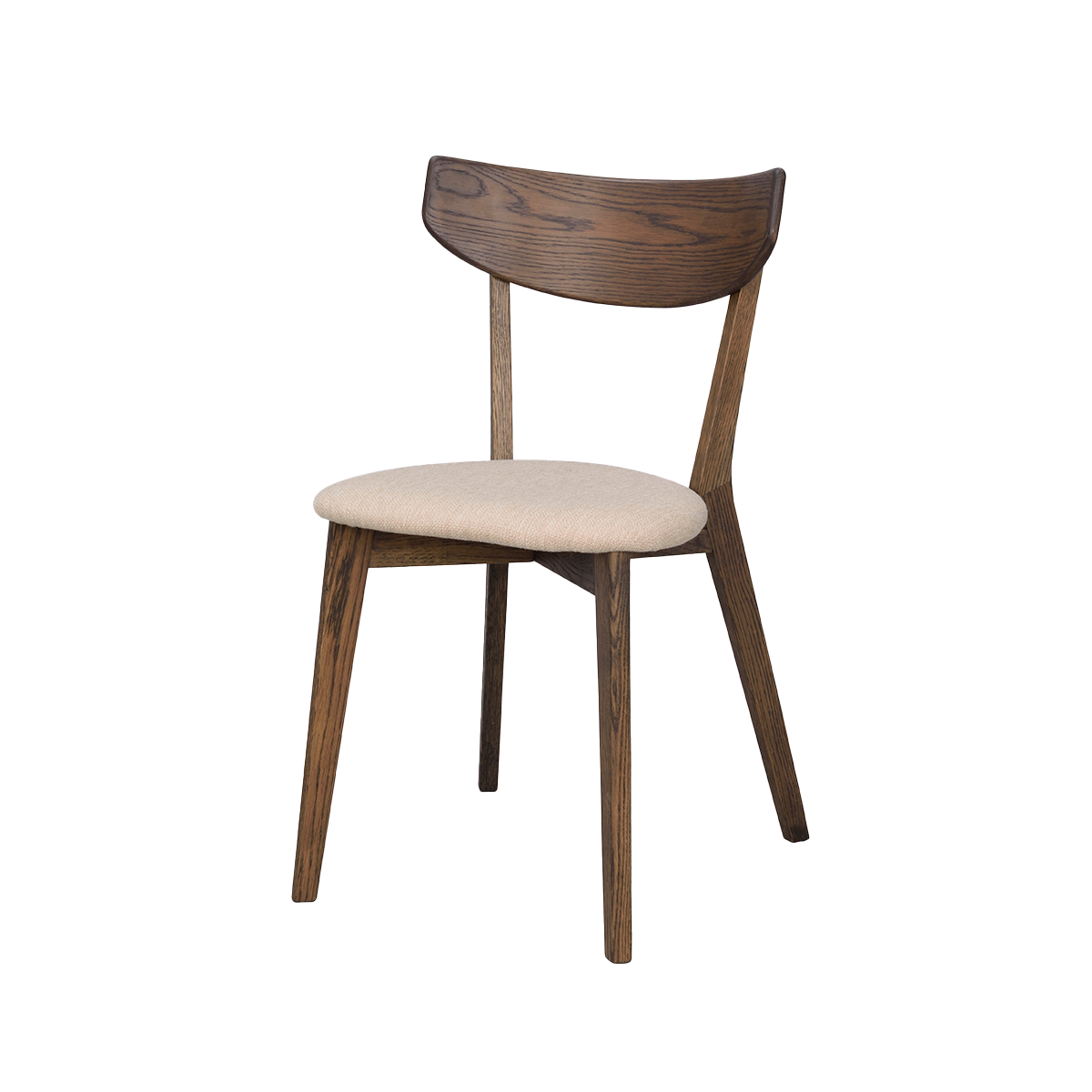 Eetkamerstoel eikenhouten Ami Donker eiken - beige