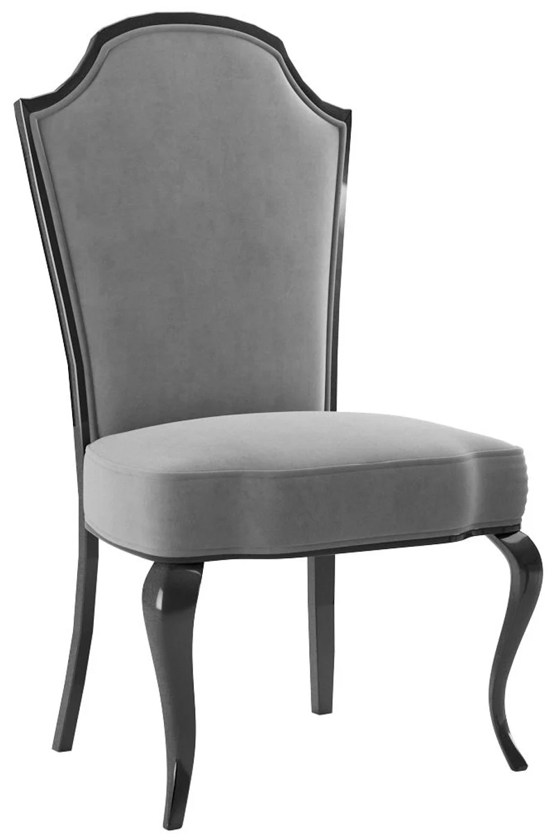 Luxury Baroque Dining Room Set Gray / Black / Silver - 1 Dining Room Table & 6 Dining Chairs - Baroque Dining Room Furniture - Luxury Quality - Noble & Magnificent