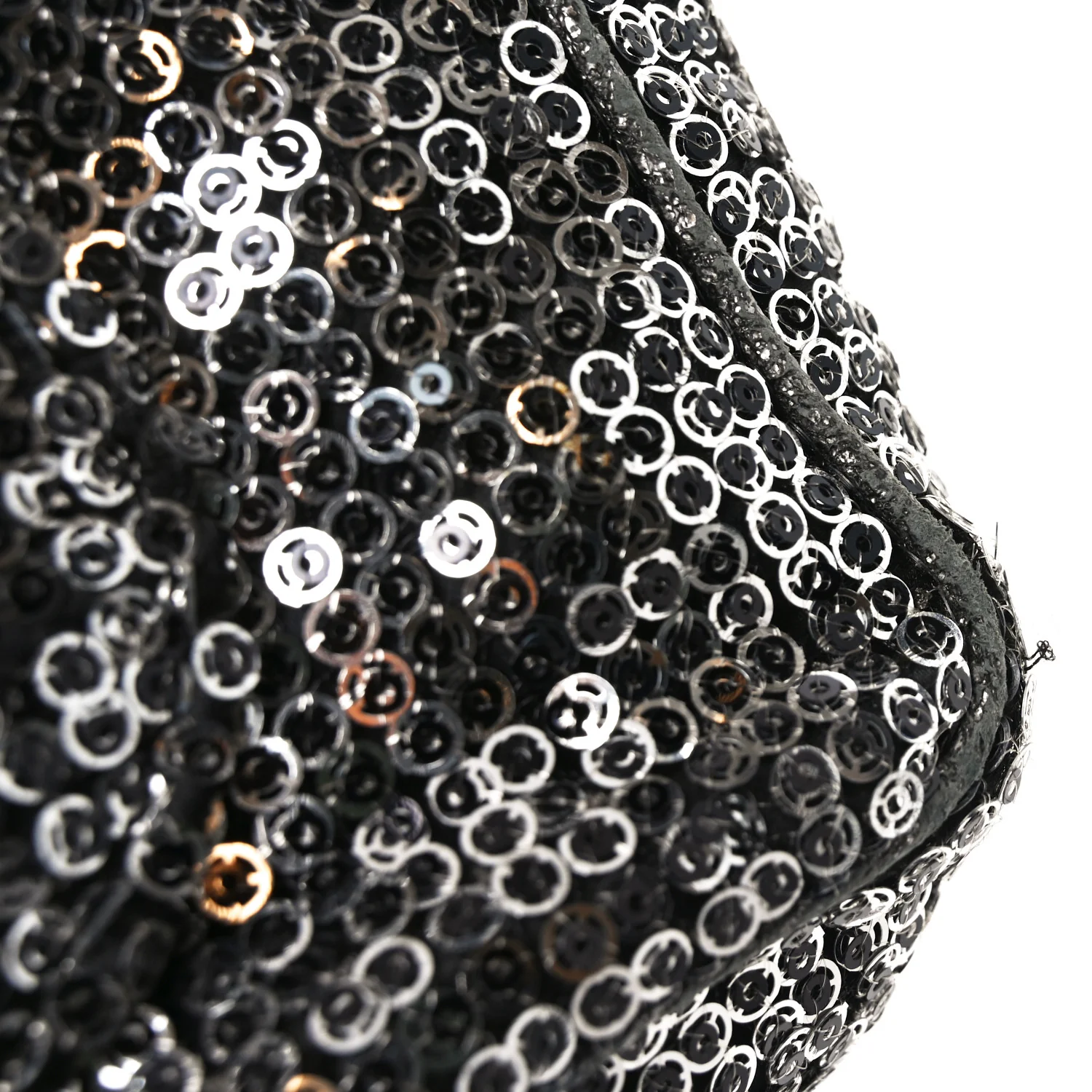 Sequin Medium Single Flap Dark Silver - Top Club