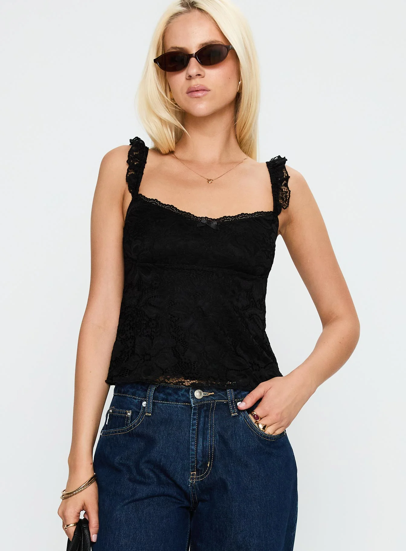 Madaleine Lace Top Black