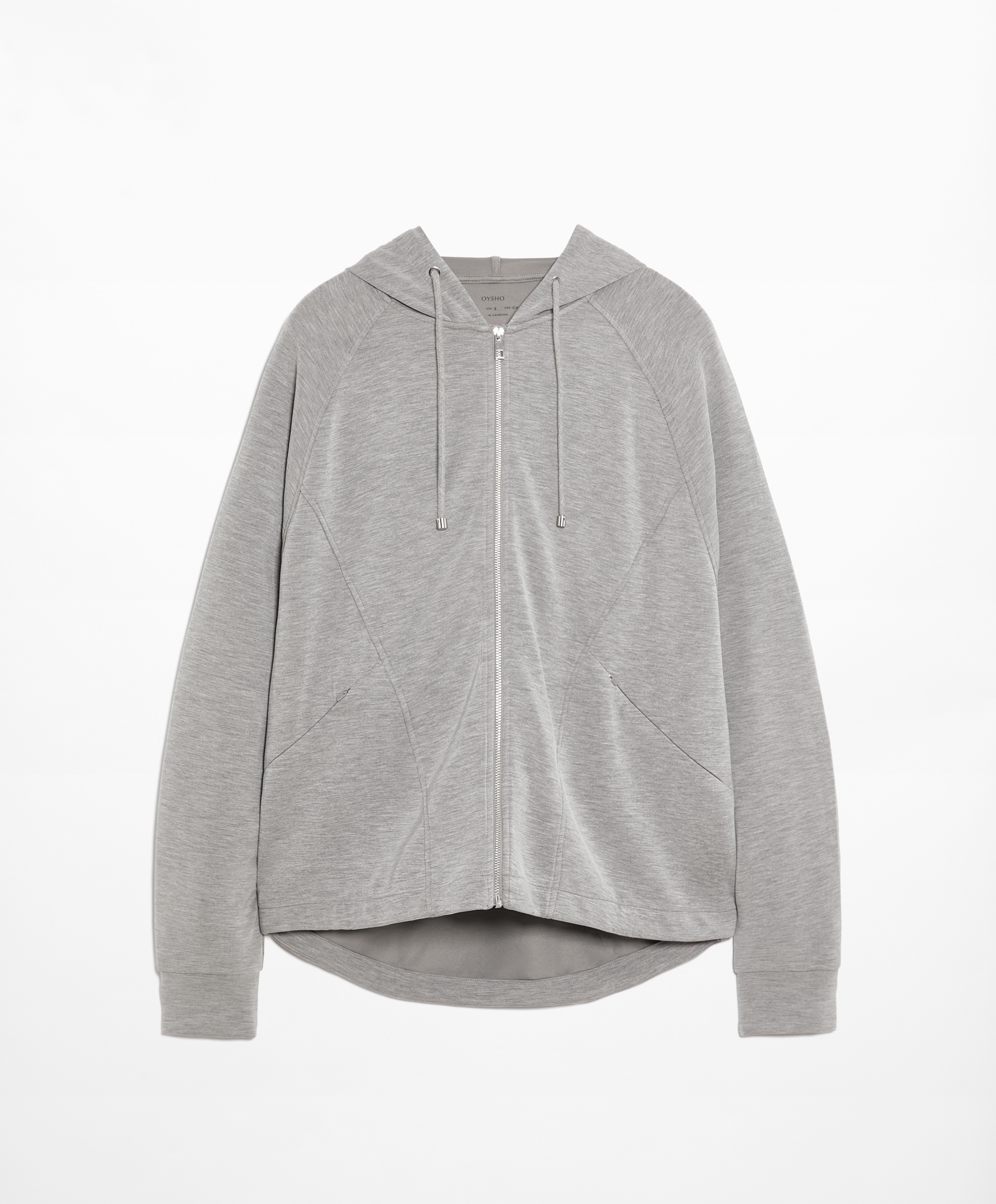 OYSHO Knit hooded jacket with modal