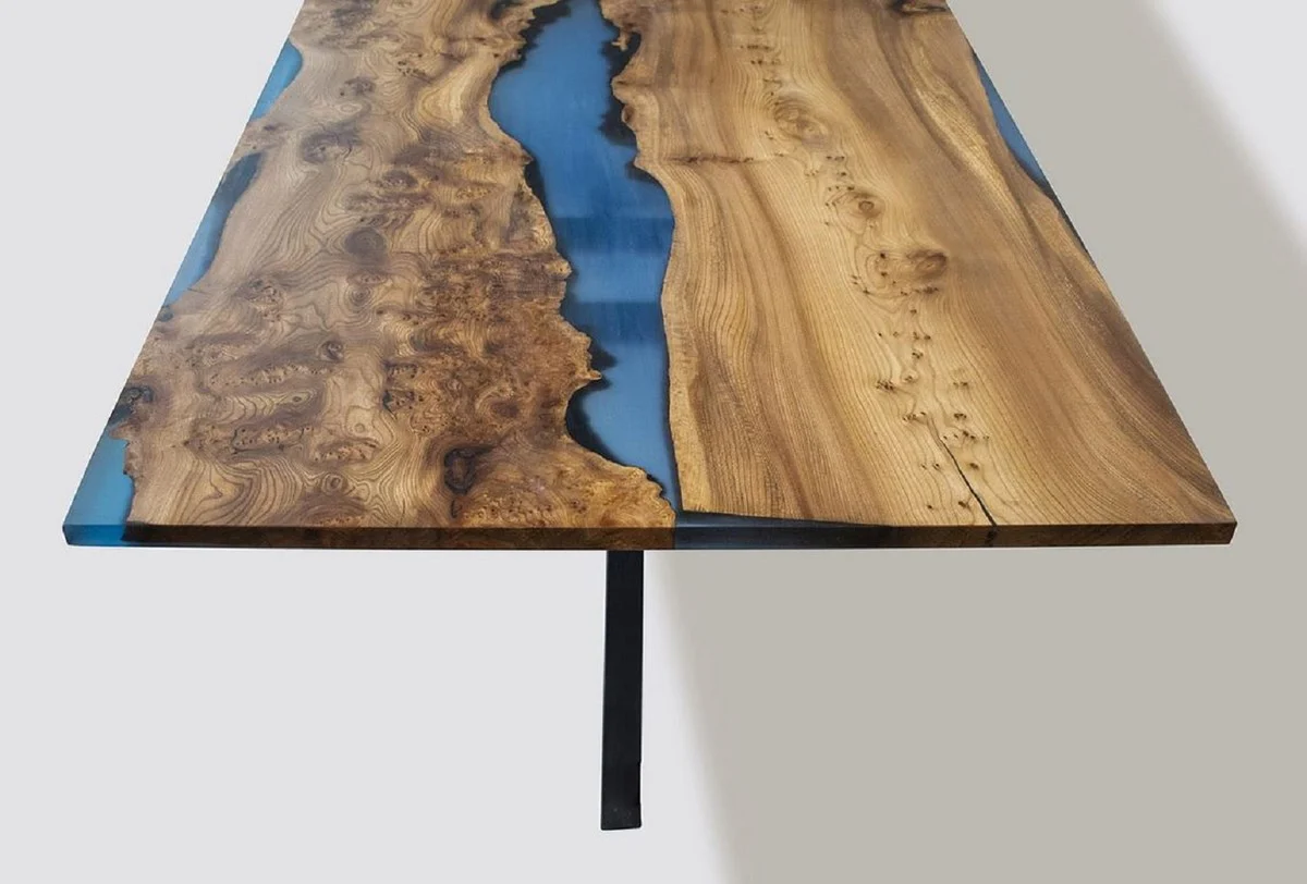Luxury dining table brown / blue / black 250 cm