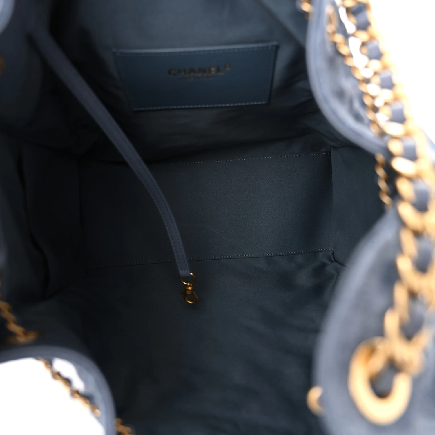 Suede Quilted Medium Chanel 25 Handbag Blue - Top Club