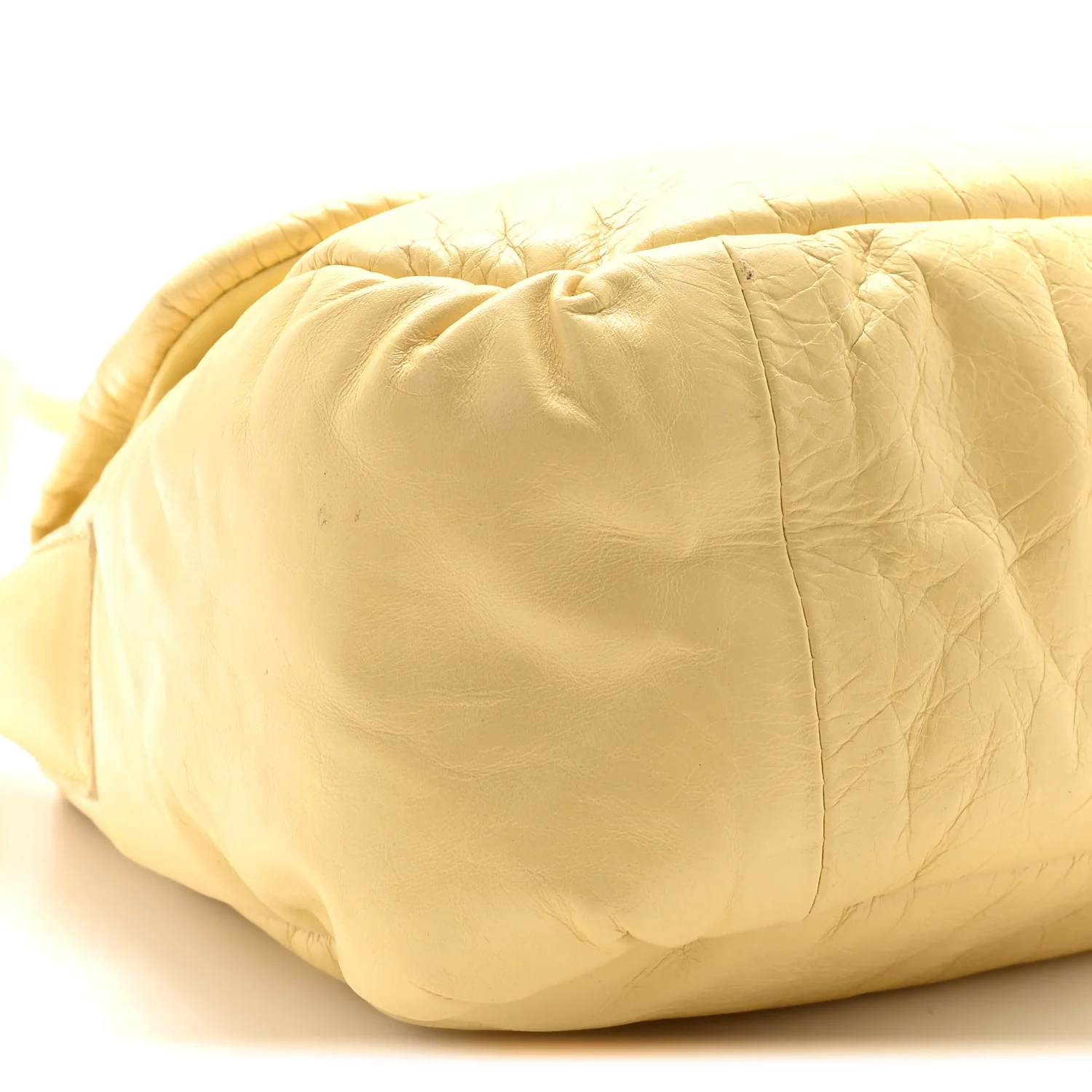 Paper Calfskin Puffy Flap Butter Brass - Top Club