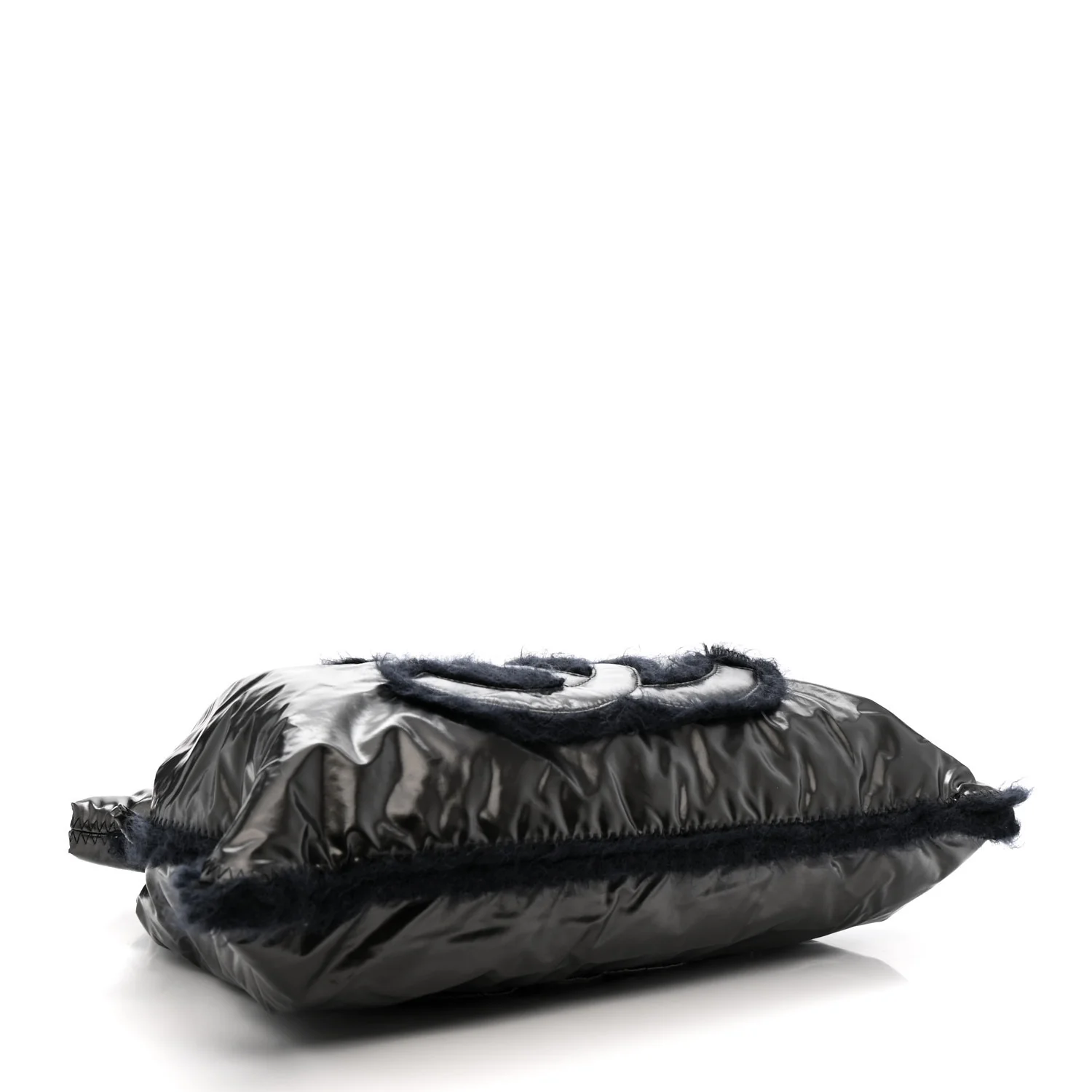 Vinyl Mohair Trimmed CC Bonbons Tote Black - Top Club