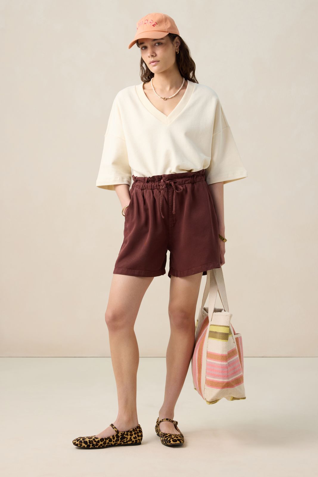 Lichtgele sweater met v-hals