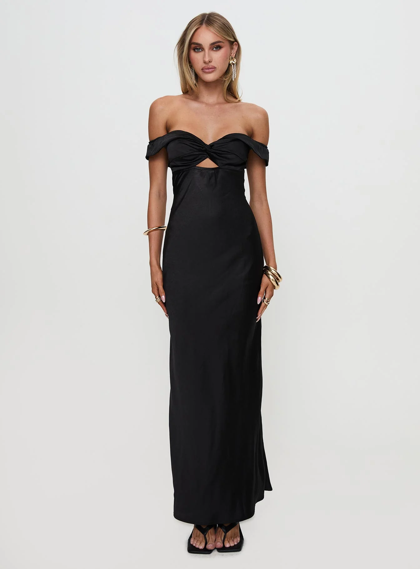 Rava Off The Shoulder Maxi Dress Black