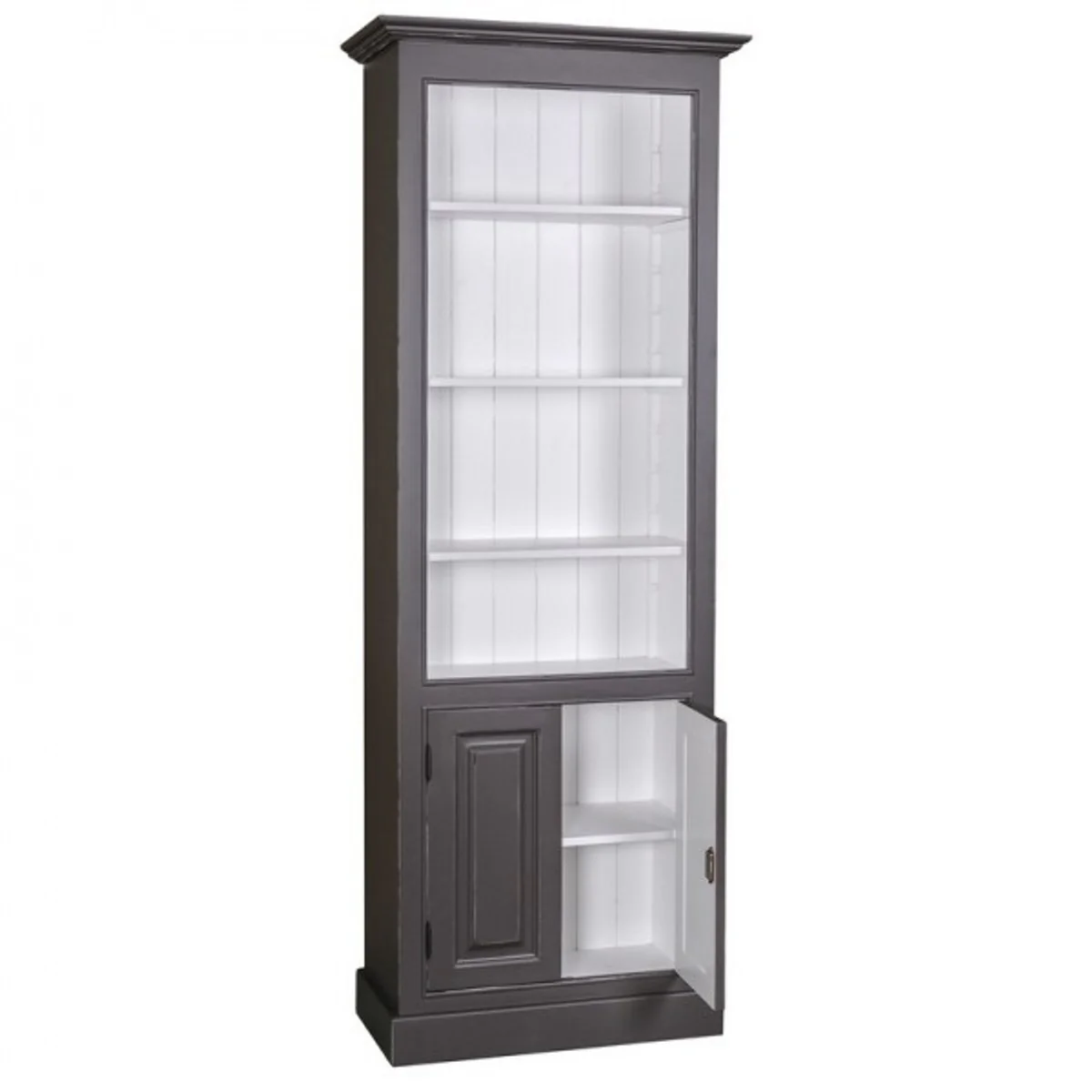 Country house bookcase W 78 x H 210 cm bookcase shelf cabinet - Art Deco Art Nouveau hotel solid wood furniture