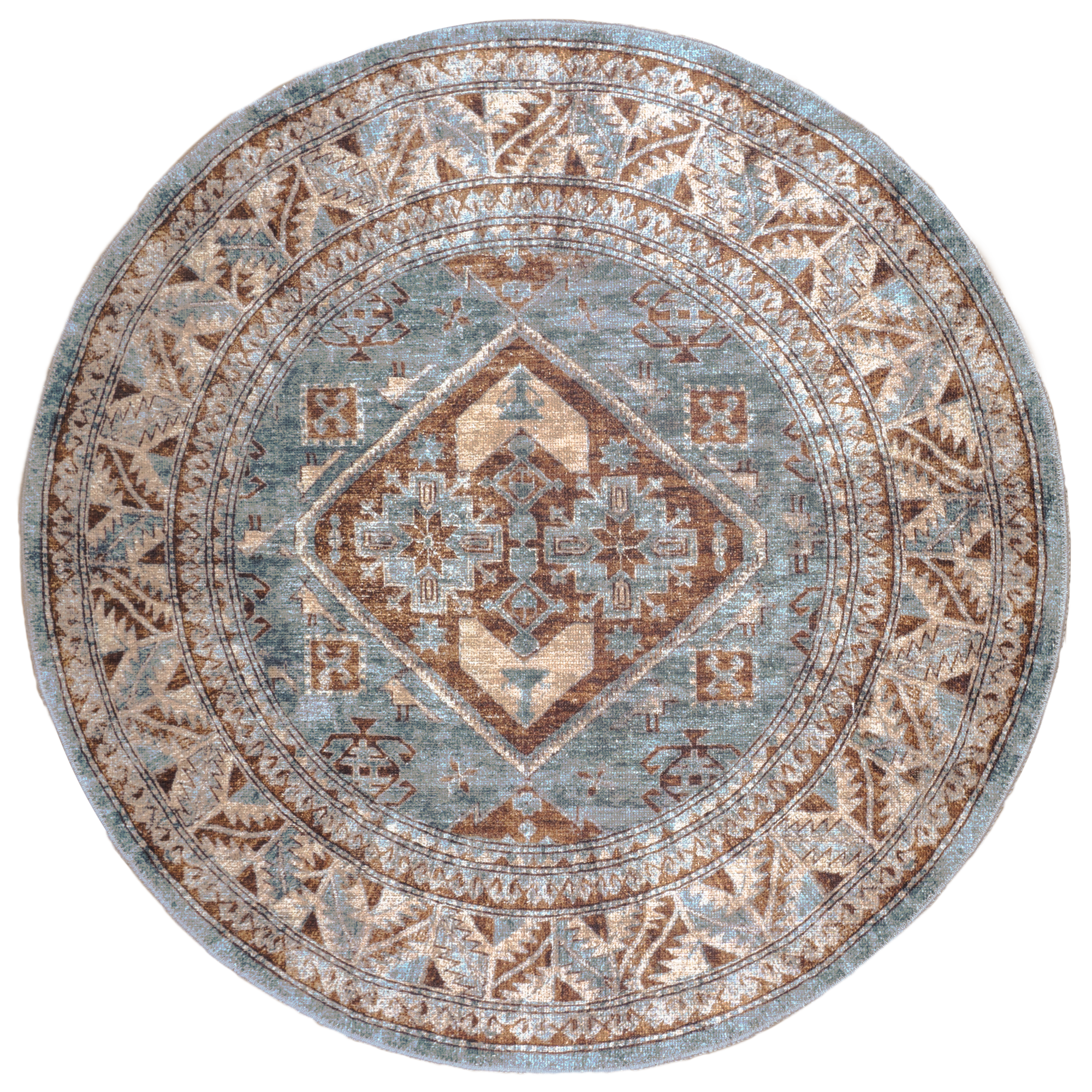 Vloerkleed Laria Blue 3 Rond - ø200 cm