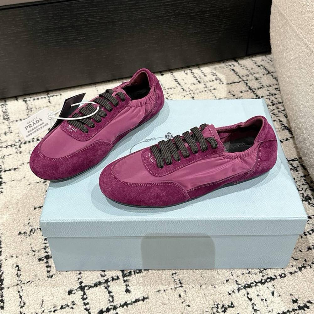 PRADA Collapse Re-Nylon and suede sneakers - Top Club