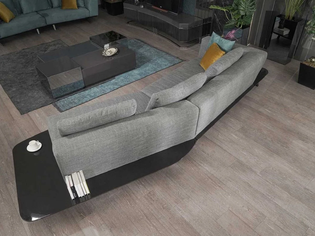 Luxury sofa gray / black 357 x 120 x H. 65 cm - Curved living room sofa - Hotel sofa - Living room furniture - Hotel furniture - Luxury furniture - Luxury furnishings