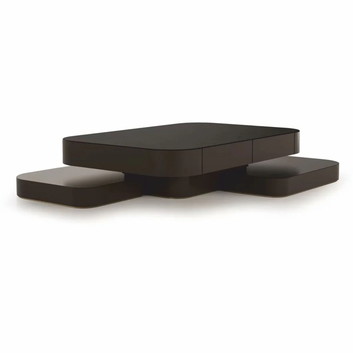 Luxury coffee table dark brown / brass 190 cm - living room & hotel furniture