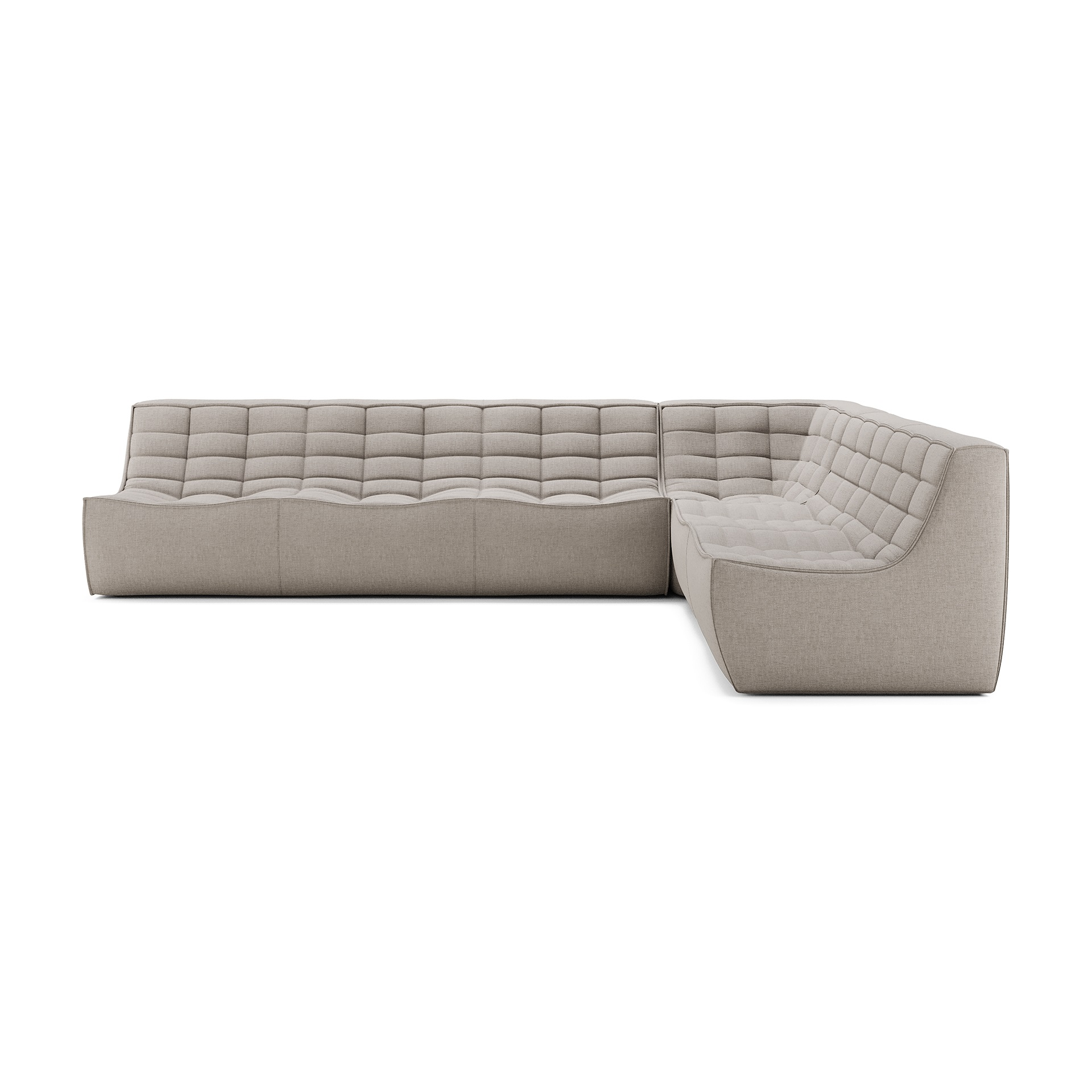Modulaire bank N701 ecru set 2+3 seat, 90° rechte hoek