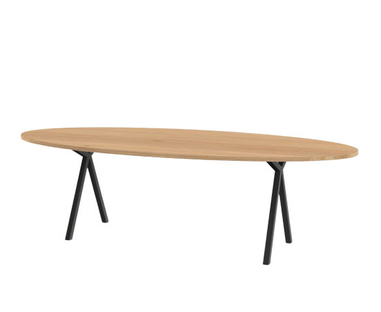 Studio HENK tafel Slim X-type Ovaal, zwart frame - Smart Col