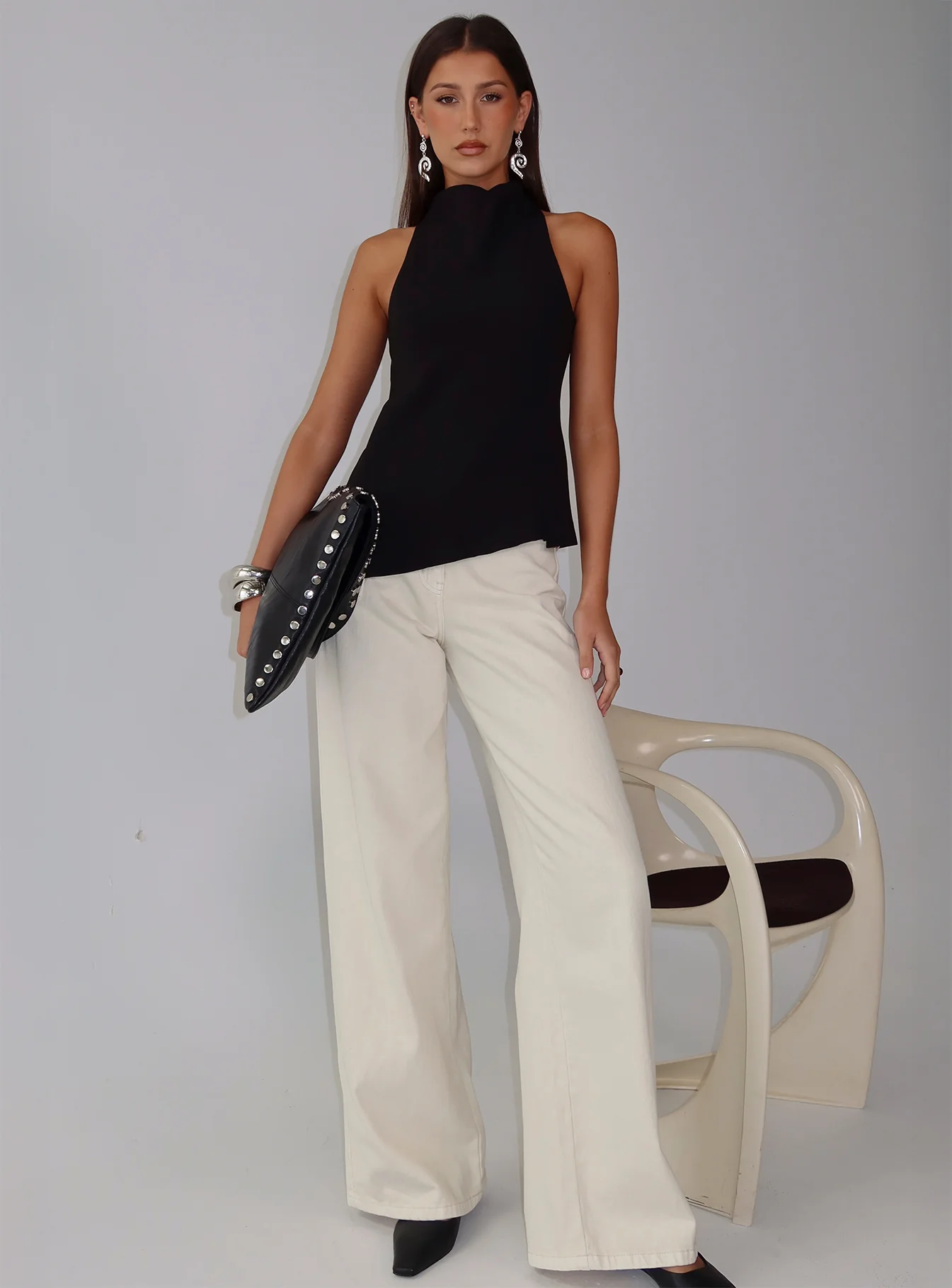 Days Get Dark Asymmetrical Top Black