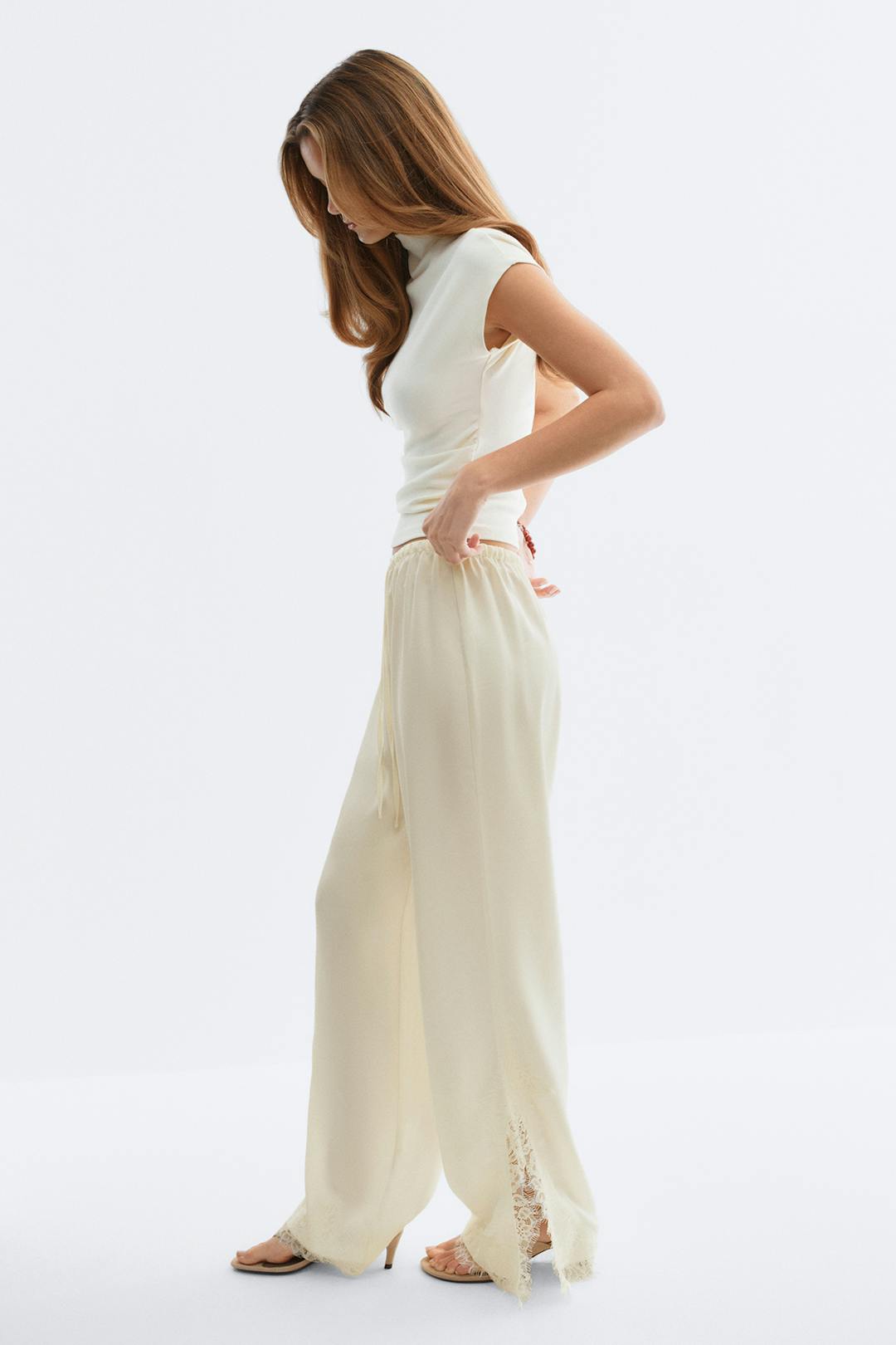 Gina Tricot satin lace trousers