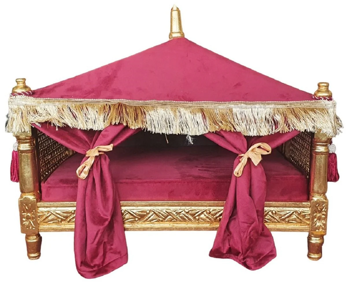 Baroque dog bed Bordeaux red / gold - Handmade antique style dog bed - Magnificent dog furniture in baroque style - Antique style animal furniture - Baroque animal furniture