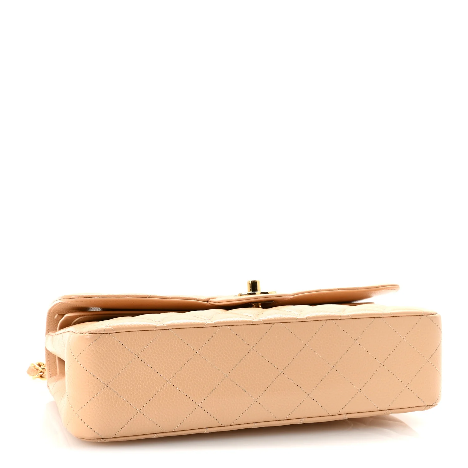Caviar Quilted Medium Double Flap Beige - Top Club