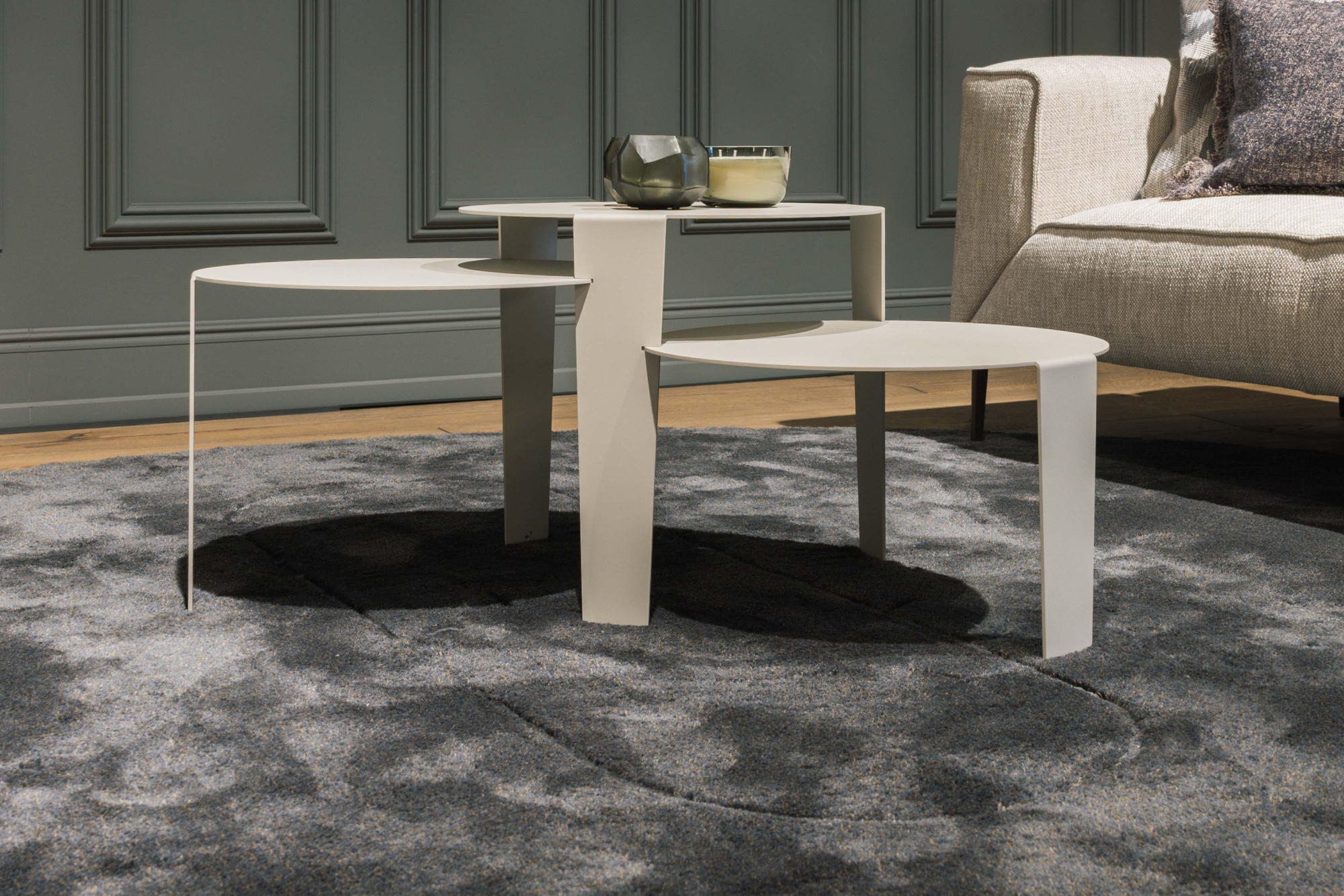 Salontafel Cascado Ø50 grijs - set van 3