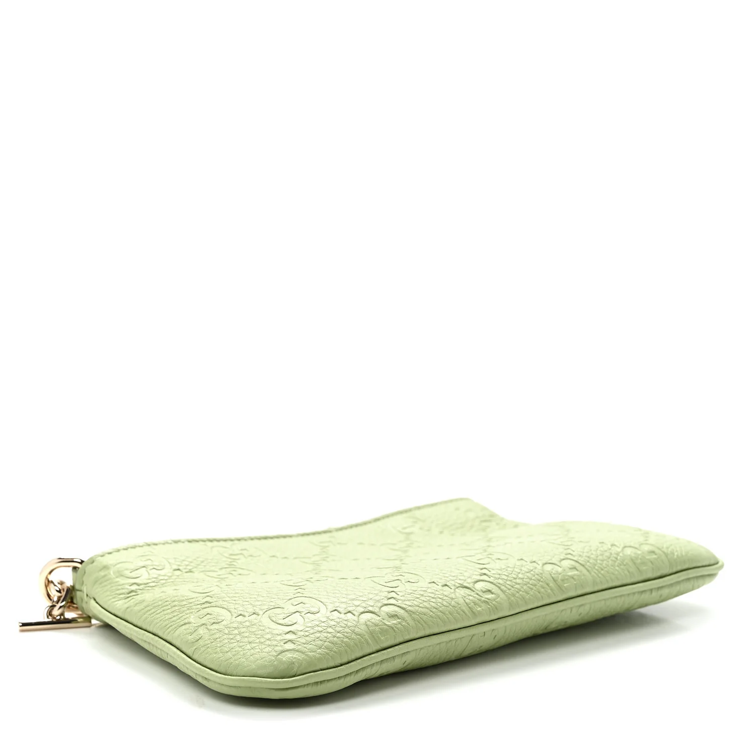 GG Grainy Calfskin Emblem Super Mini Shoulder Bag Sage Leaf - Top Club