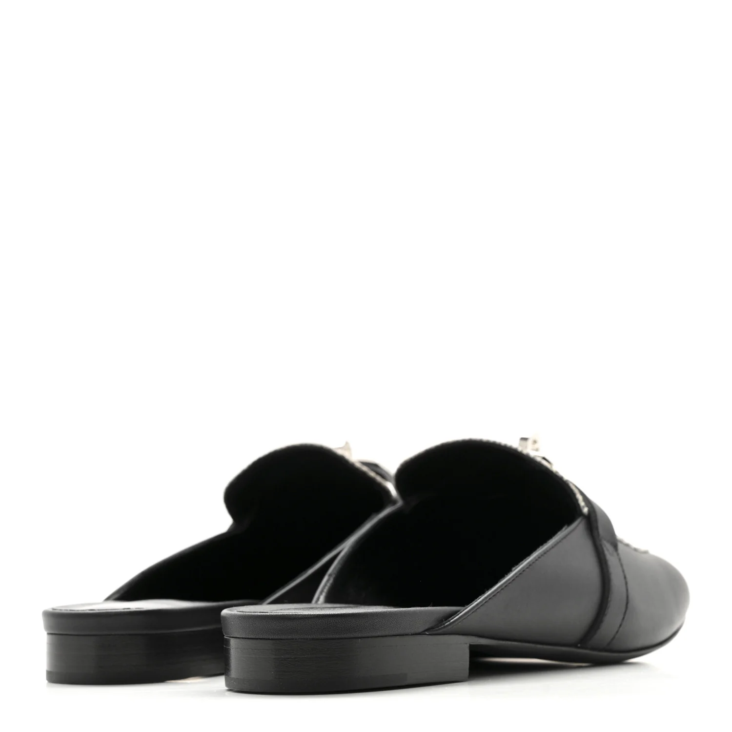 Lizard Calfskin Oz Mules 37 Ombre Black - Top Club