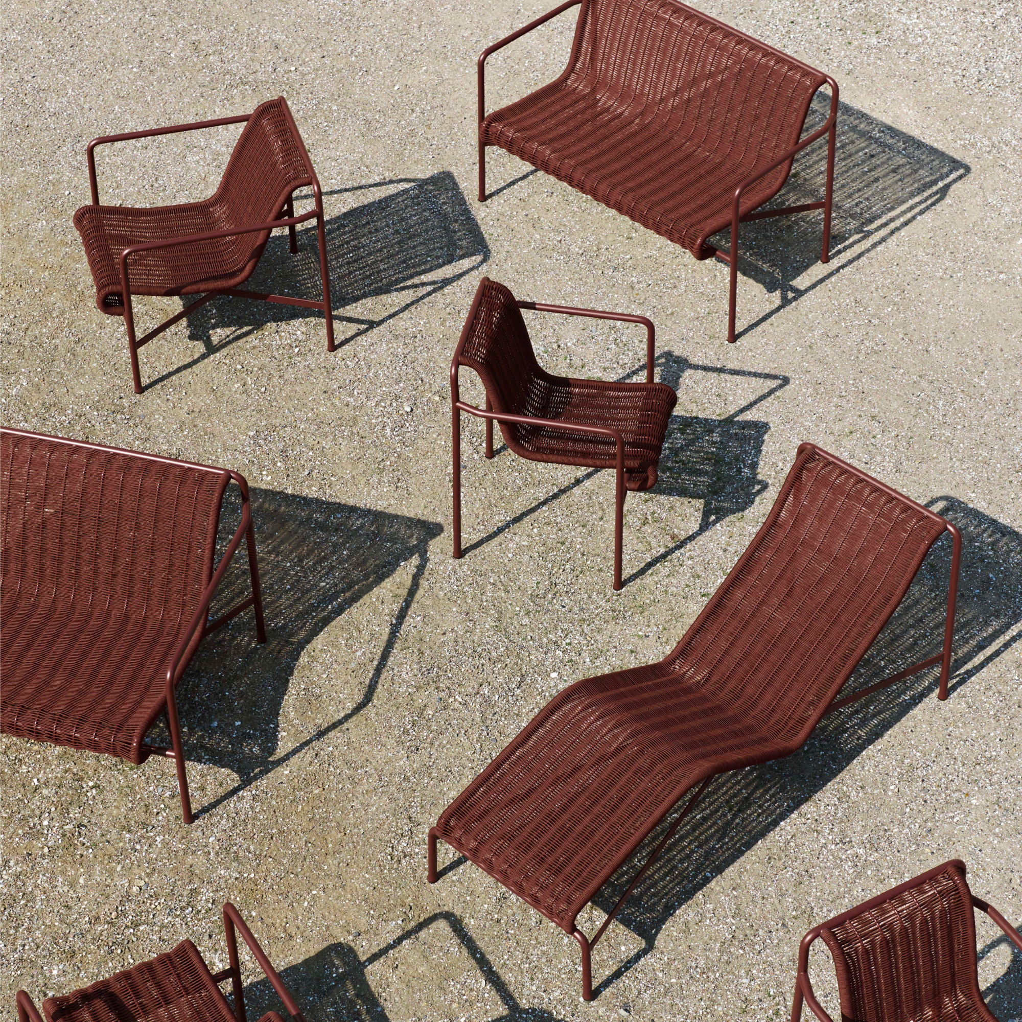 Loungestoel Palissade Cord laag iron red