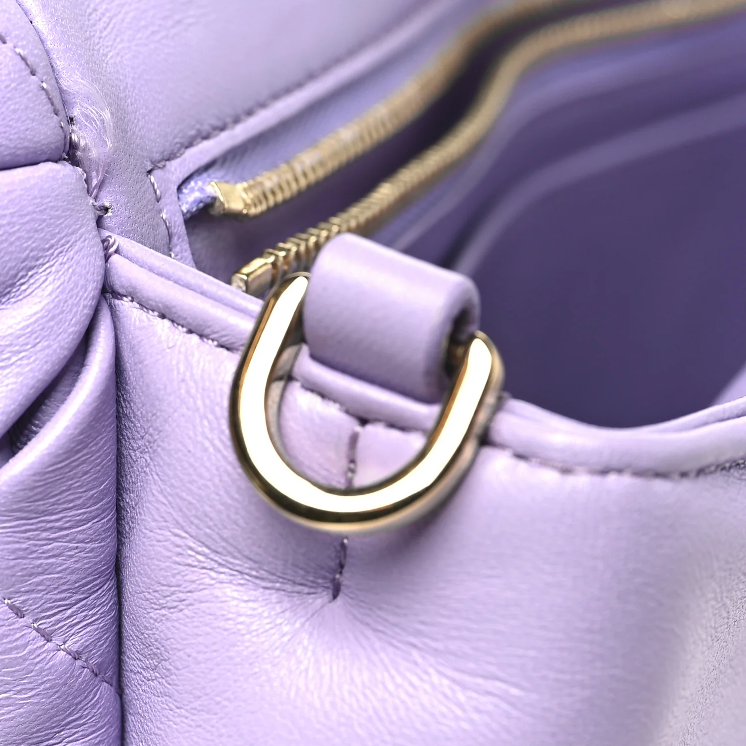 Lambskin Pleated Goya Puffer Bag Light Mauve - Top Club