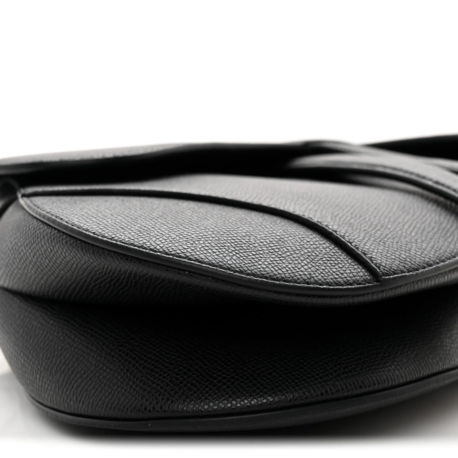 Grained Calfskin Saddle Bag Black - Top Club