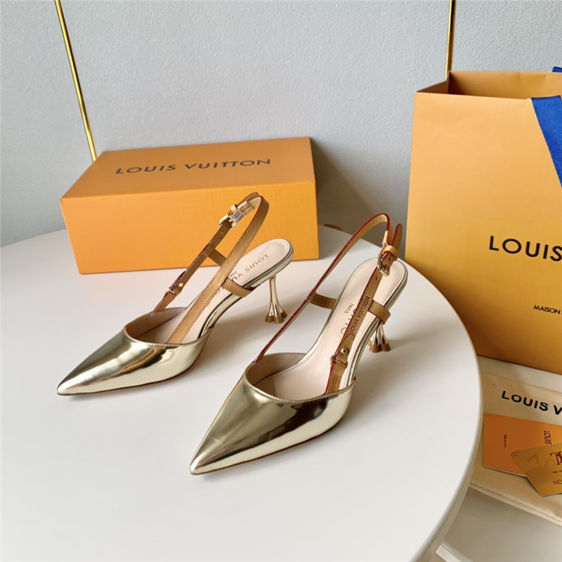 louis vuitton LV flower electroplated heel back high heel sandals - Sneaker Replica Workshop