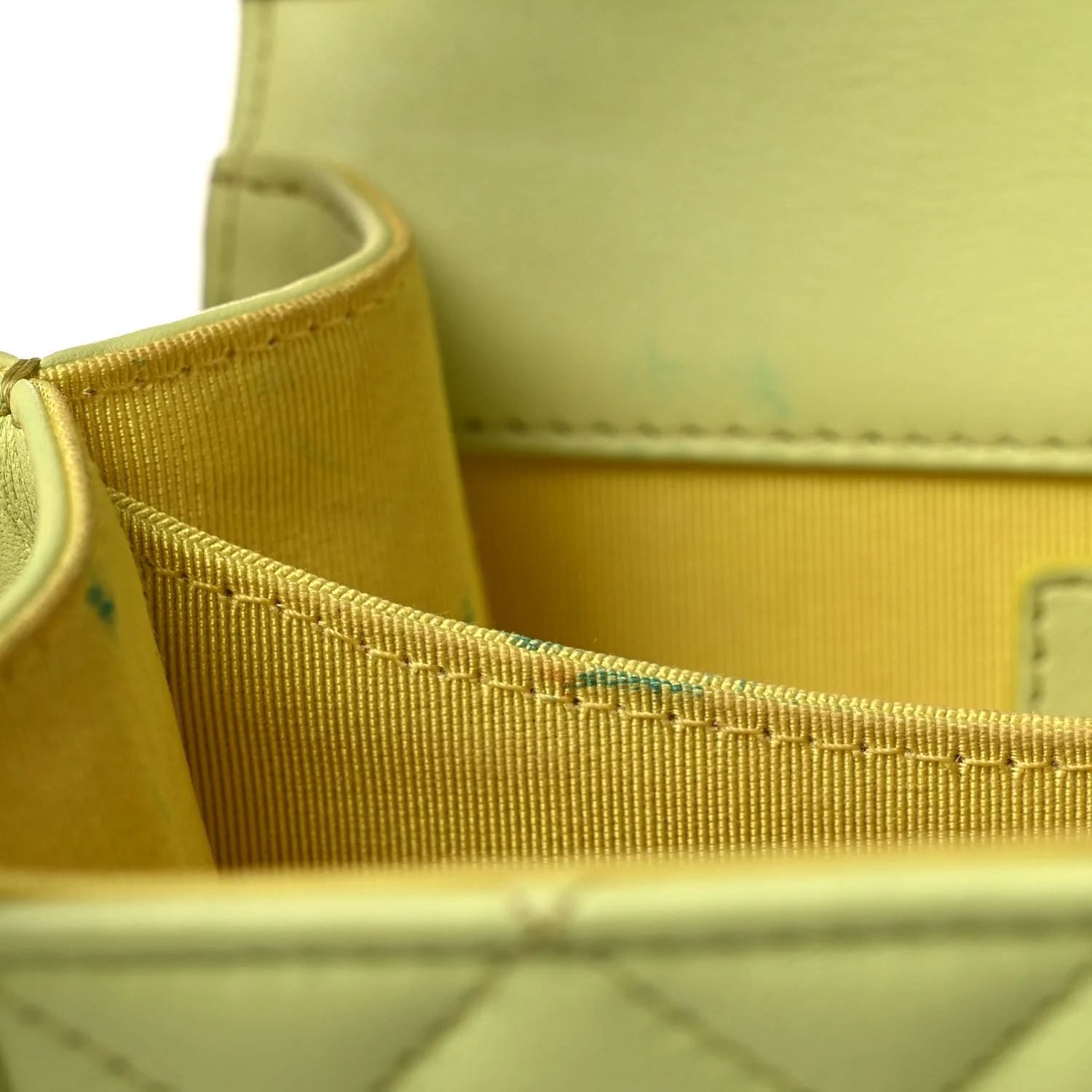 Calfskin Quilted North South Boy Flap Light Green - Top Club